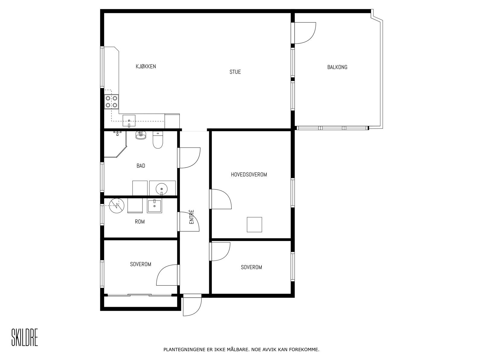 Plantegning for leiligheten. Galleribilde