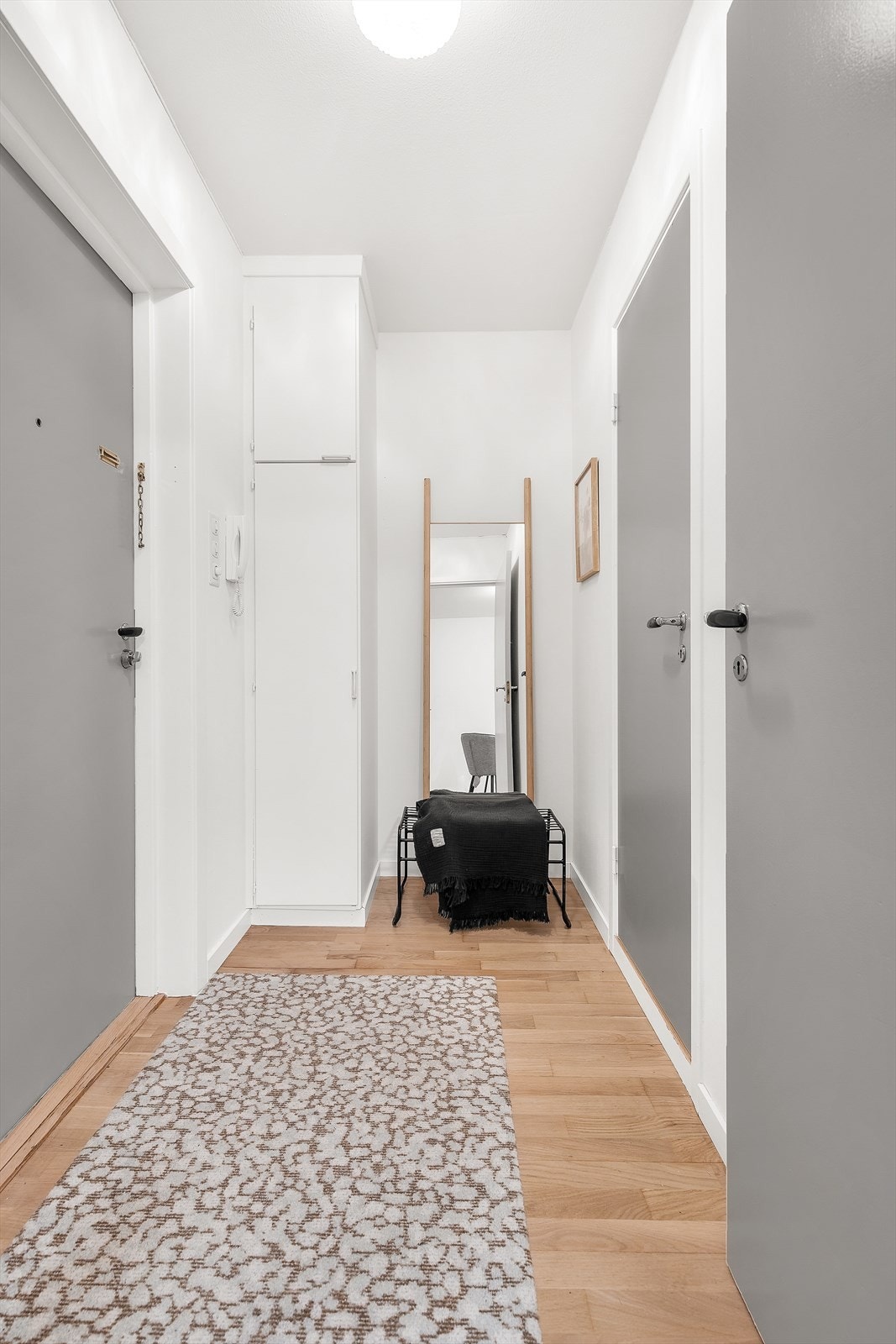 Fra entreen er det inngang til badet og stuen. Galleribilde