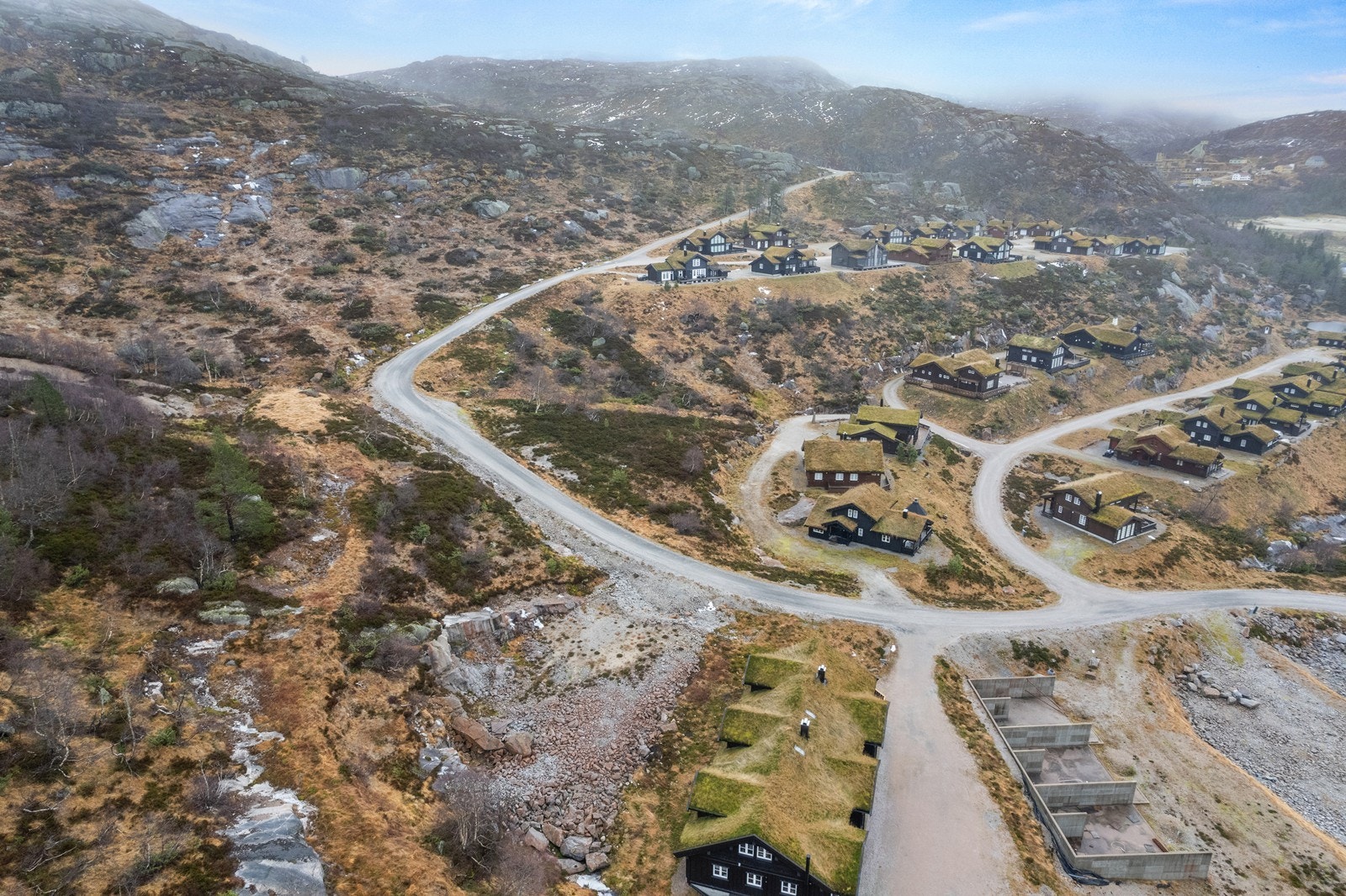 Vann og avløp ligger klart, samt fiber til tomtegrense. Galleribilde