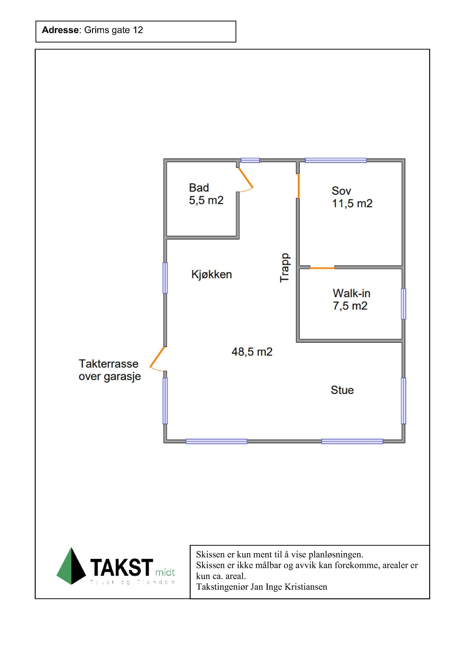 Planskisse 2.etg Galleribilde