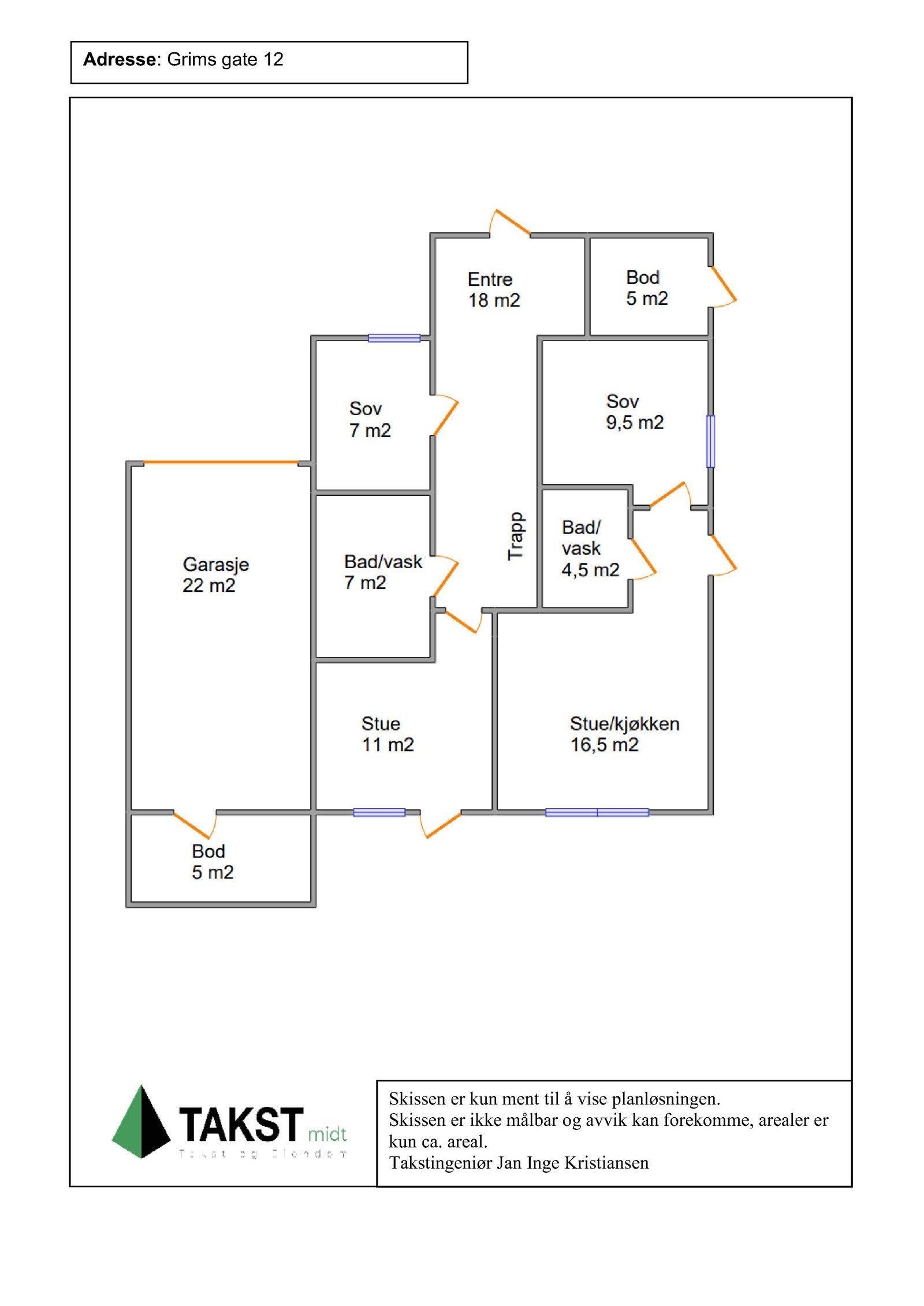 Planskisse 1.etg Galleribilde