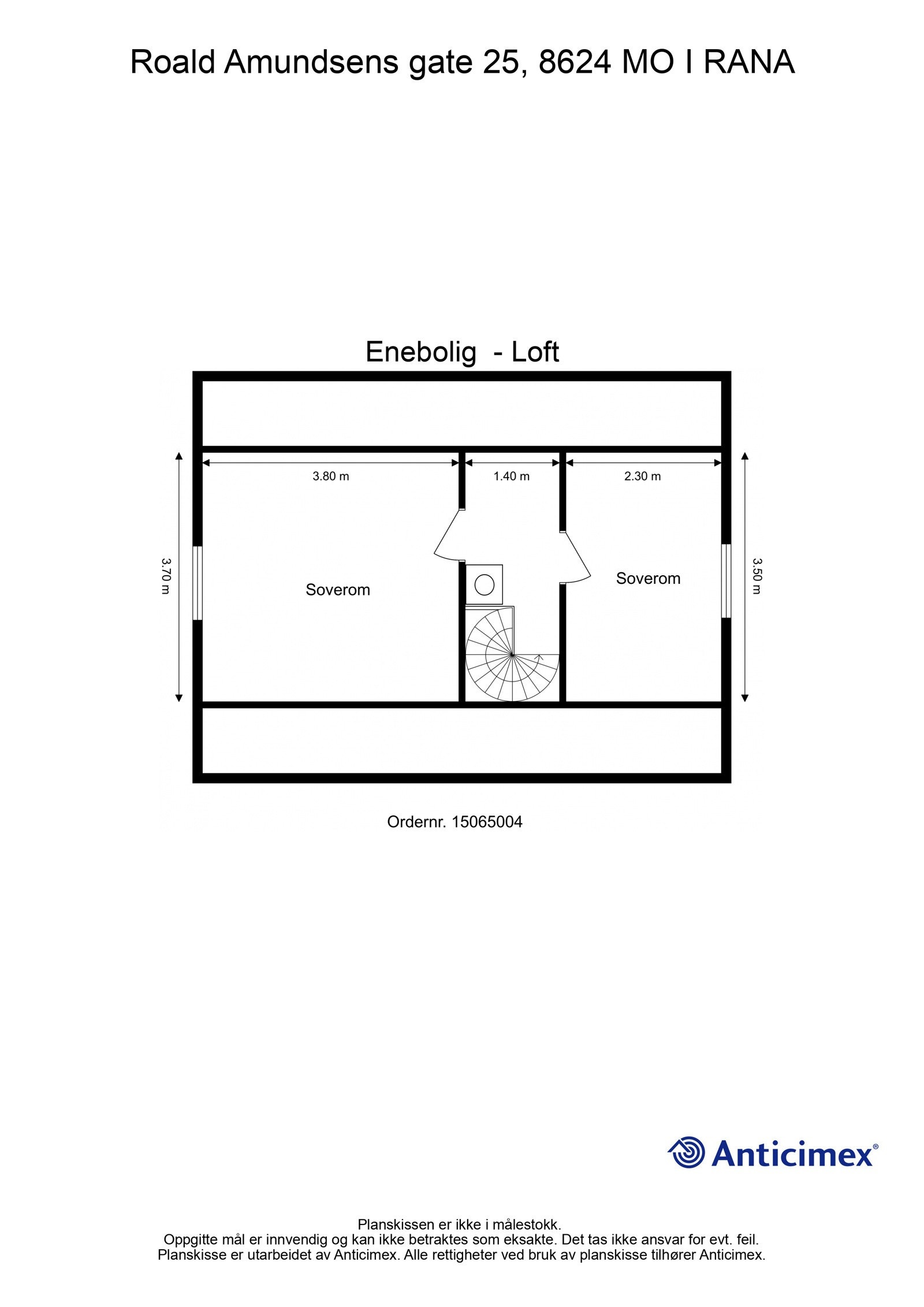 Plantegning av boligens loftsetasje Galleribilde