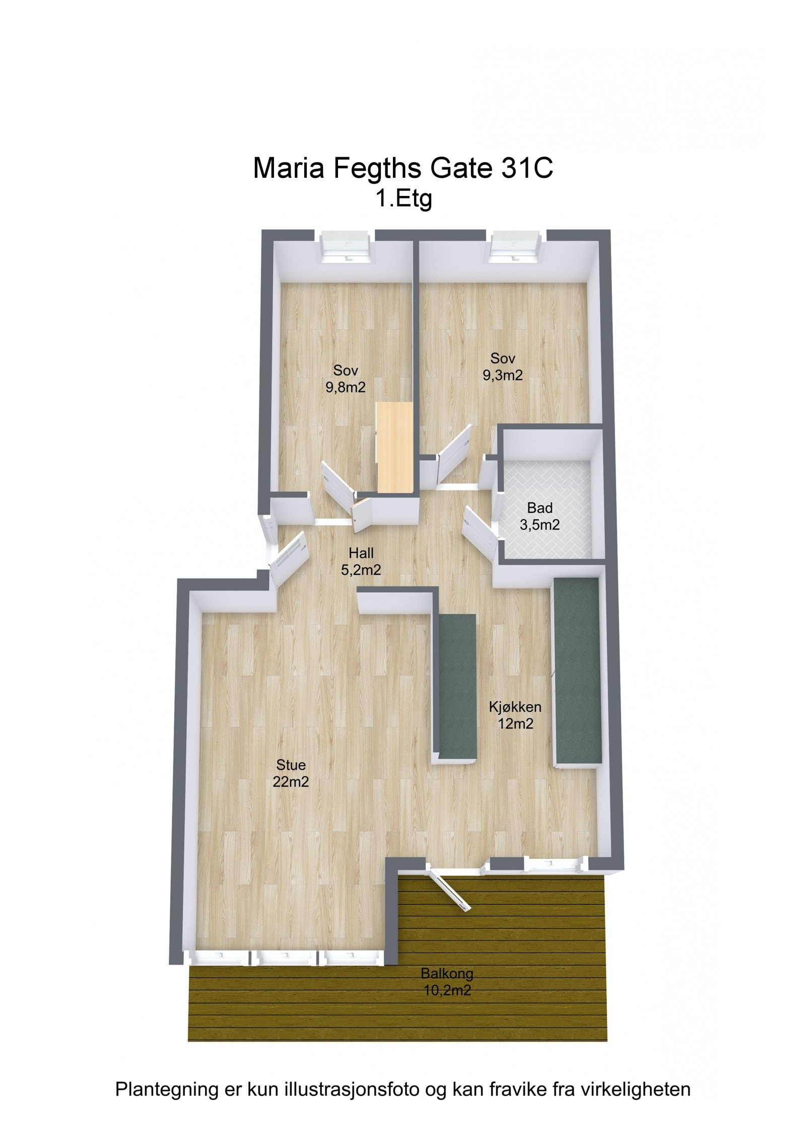 Plantegning 3.etasje 2D. Galleribilde