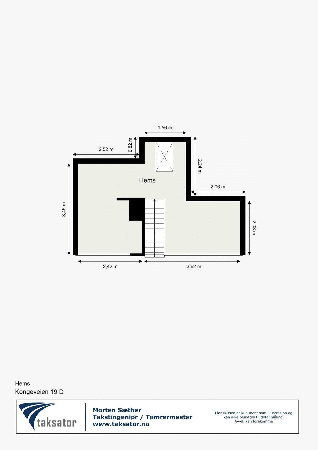 Plantegning av hems. Galleribilde