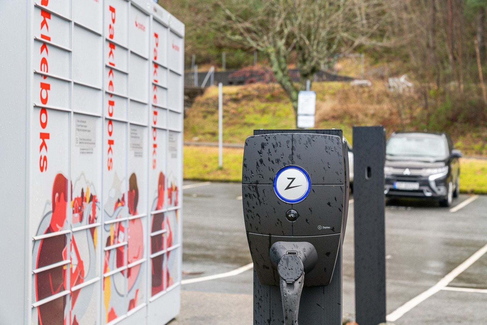 Dersom beboer har el-bil vil en bli utdelt parkeringsplass med montert lader. Galleribilde