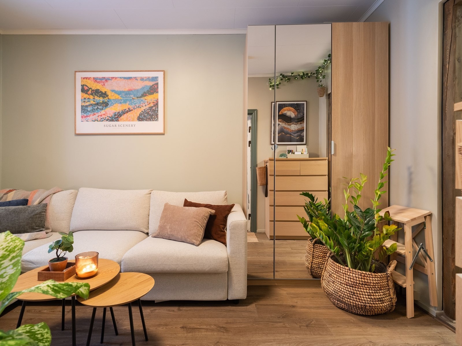 Leiligheten består av på stue, kjøkken og baderom. Galleribilde