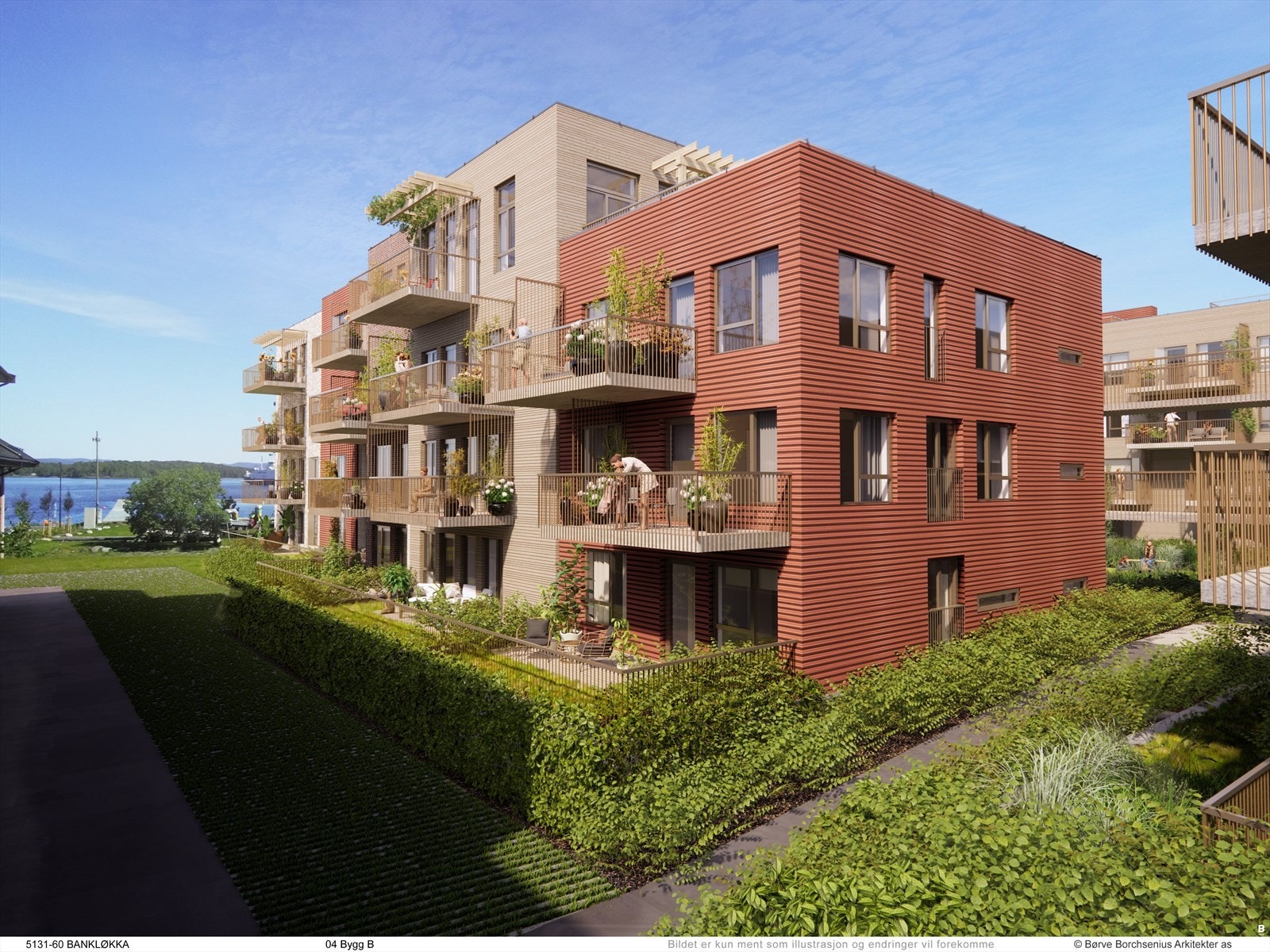 Fint utsikt fra balkongen mot Indre havn. Galleribilde