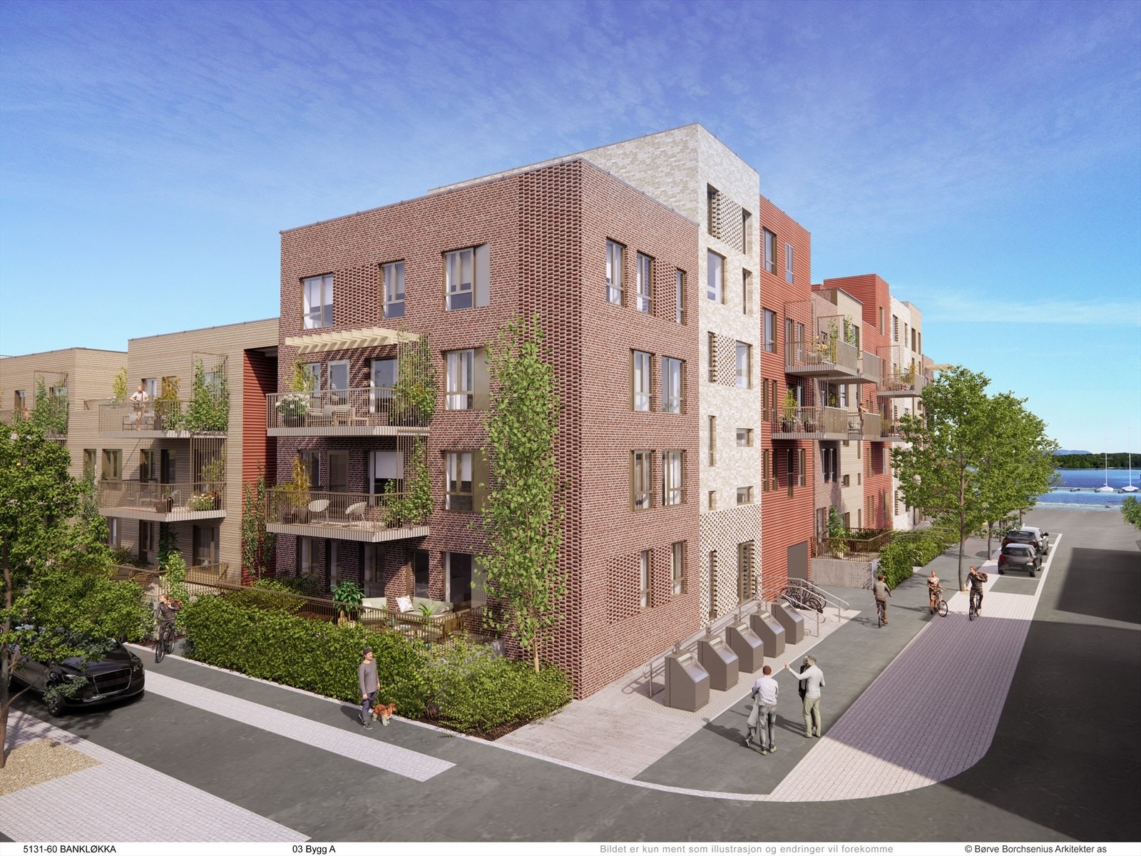 Innkjøring til garasjeanlegg og felles avfallssystem. Galleribilde