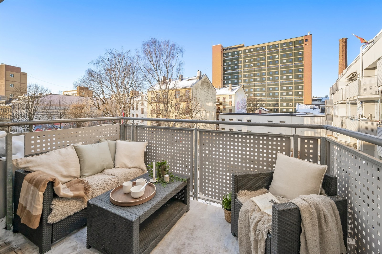 Her kan du enkelt møblere med en hyggelig sittegruppe. Galleribilde