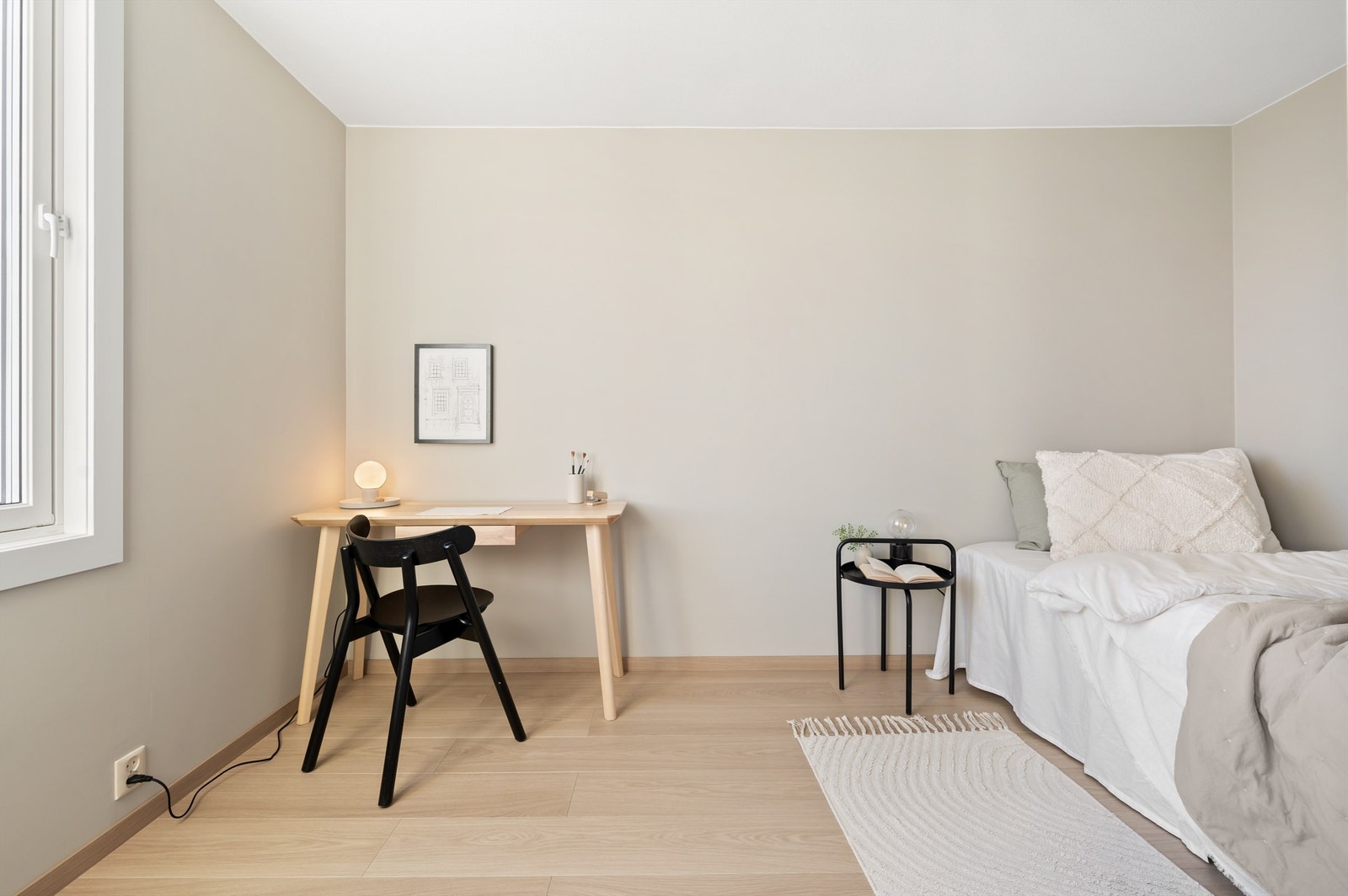 Her kan du møblere med seng, pult, oppbevaringsmøblement eller annet du skulle ha behov for Galleribilde