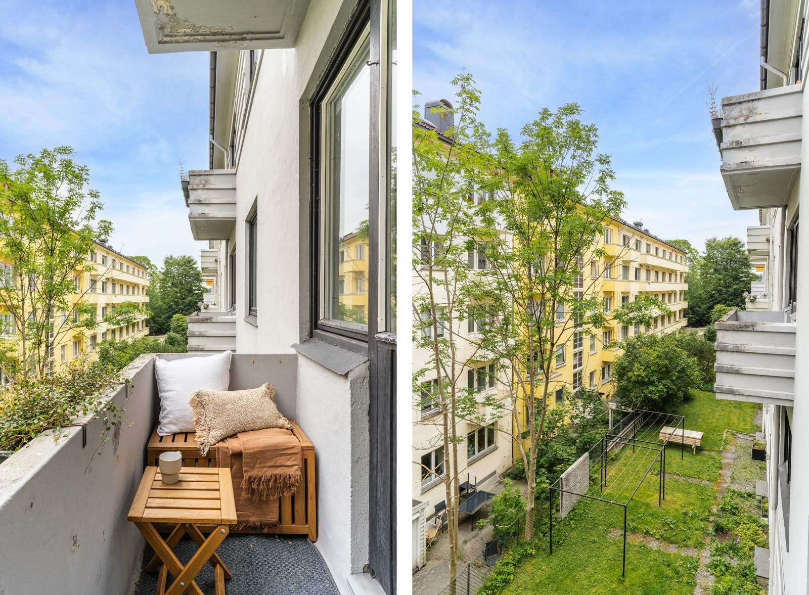 Fra stuen har du utgang til boligens balkong på 2 kvm. Her har du god plass til å innrede med utemøbler. Galleribilde