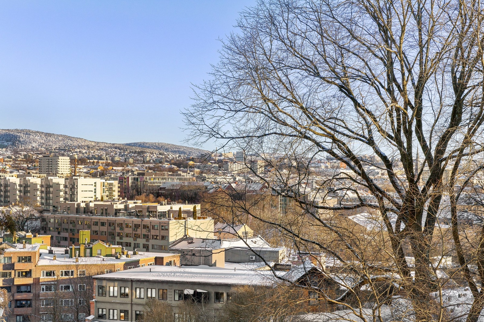Utsikt mot øst. Det er tillatt med elektrisk grill og gassgrill på balkongene. Galleribilde