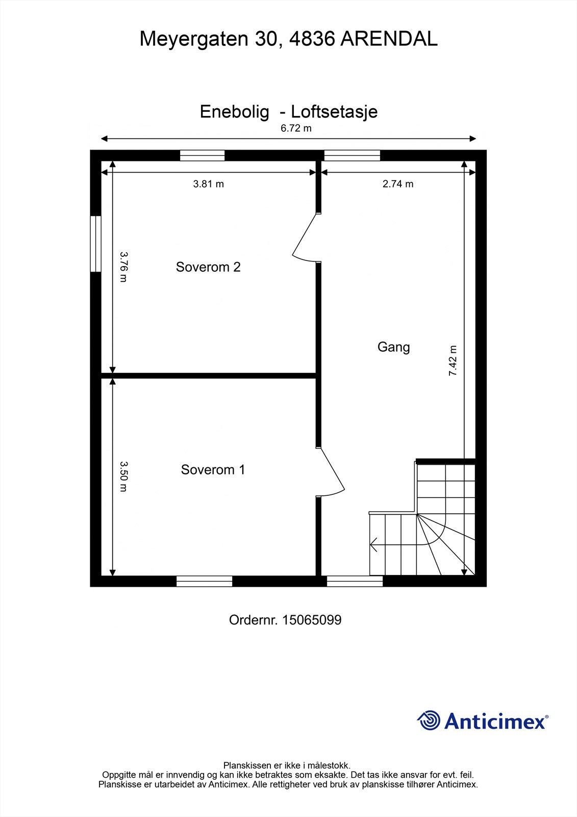 Plantegning Loftsetasje Galleribilde