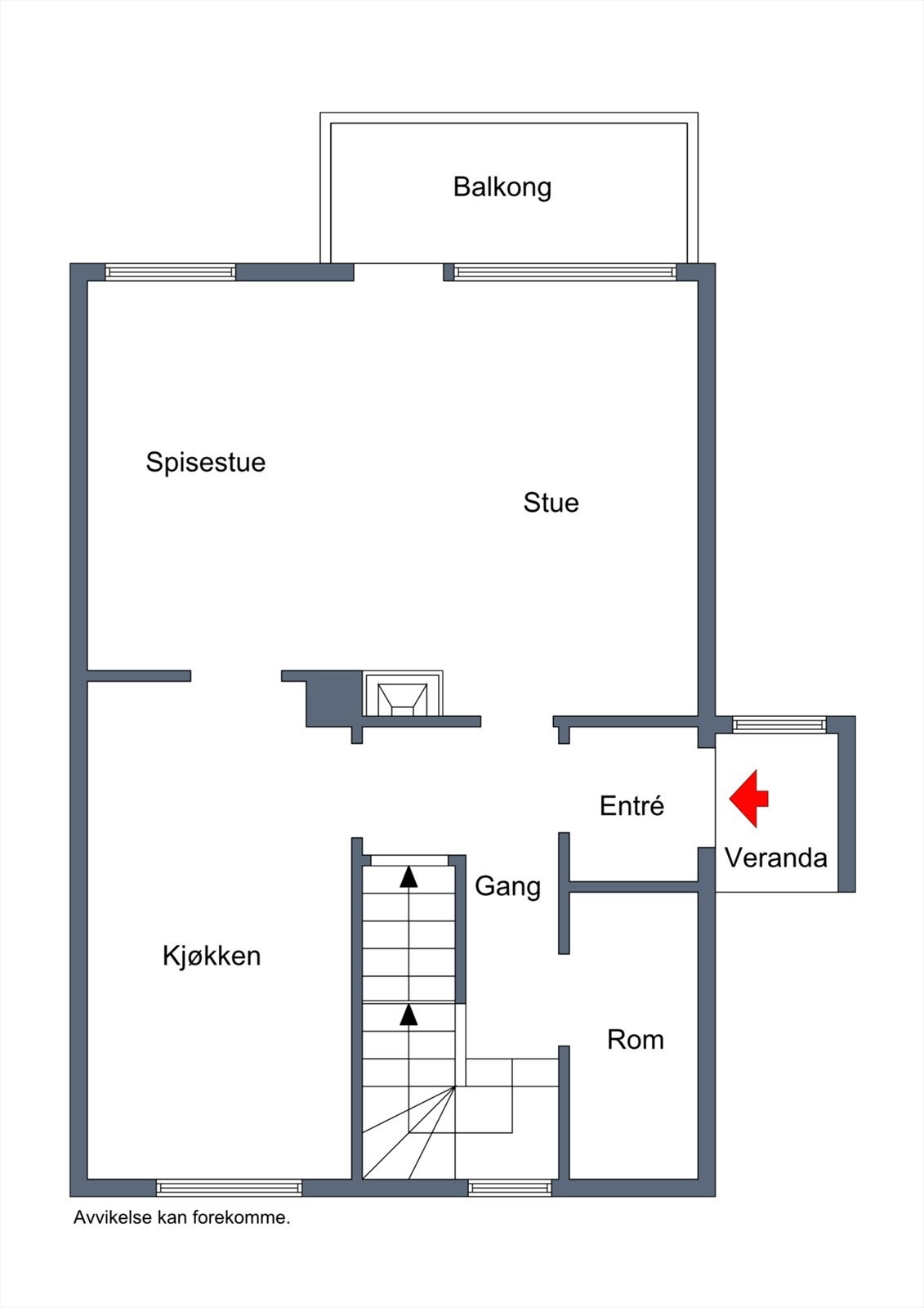 Planskisse hovudetasje i A Galleribilde