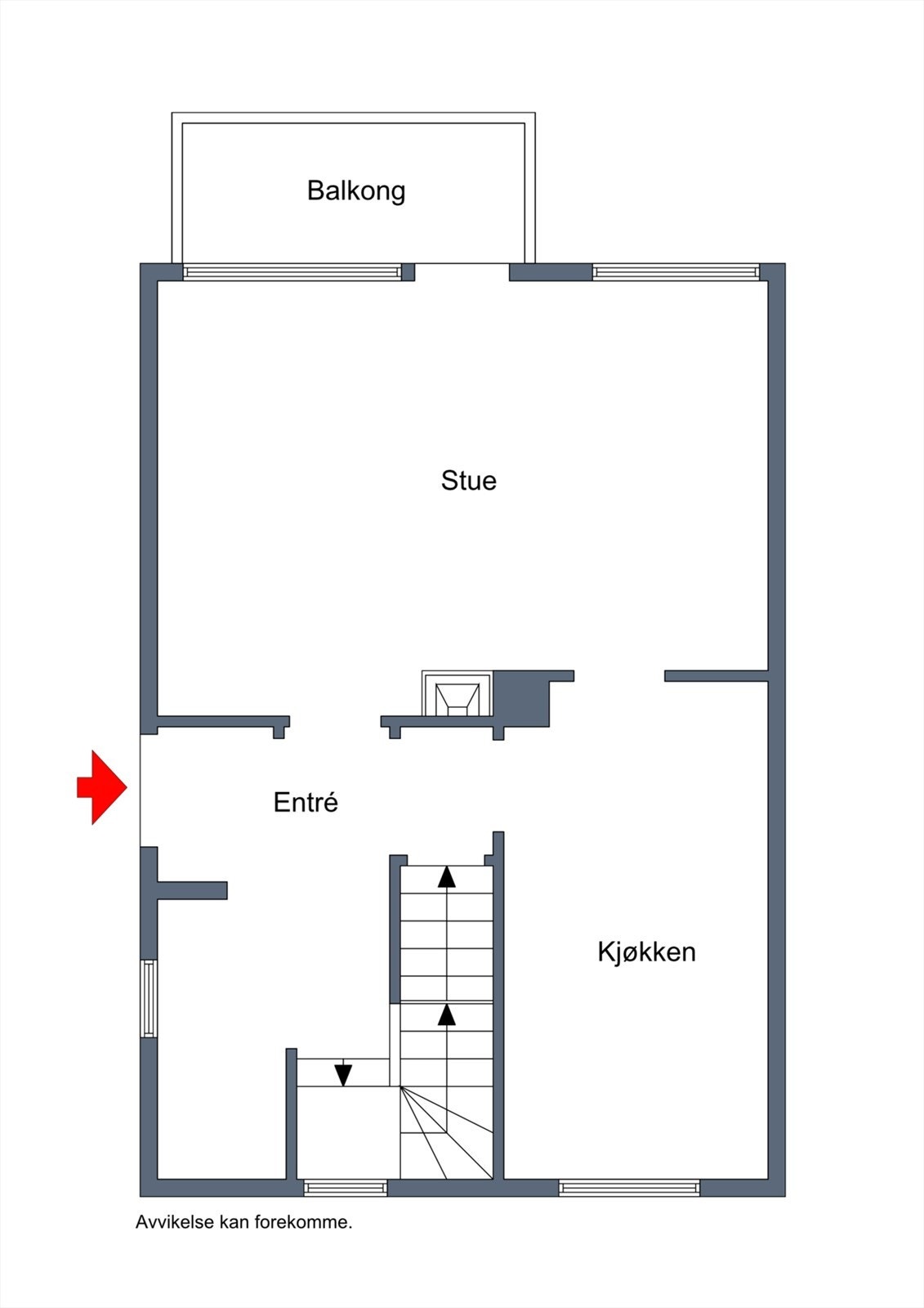 Planskisse hovudetasje i B Galleribilde