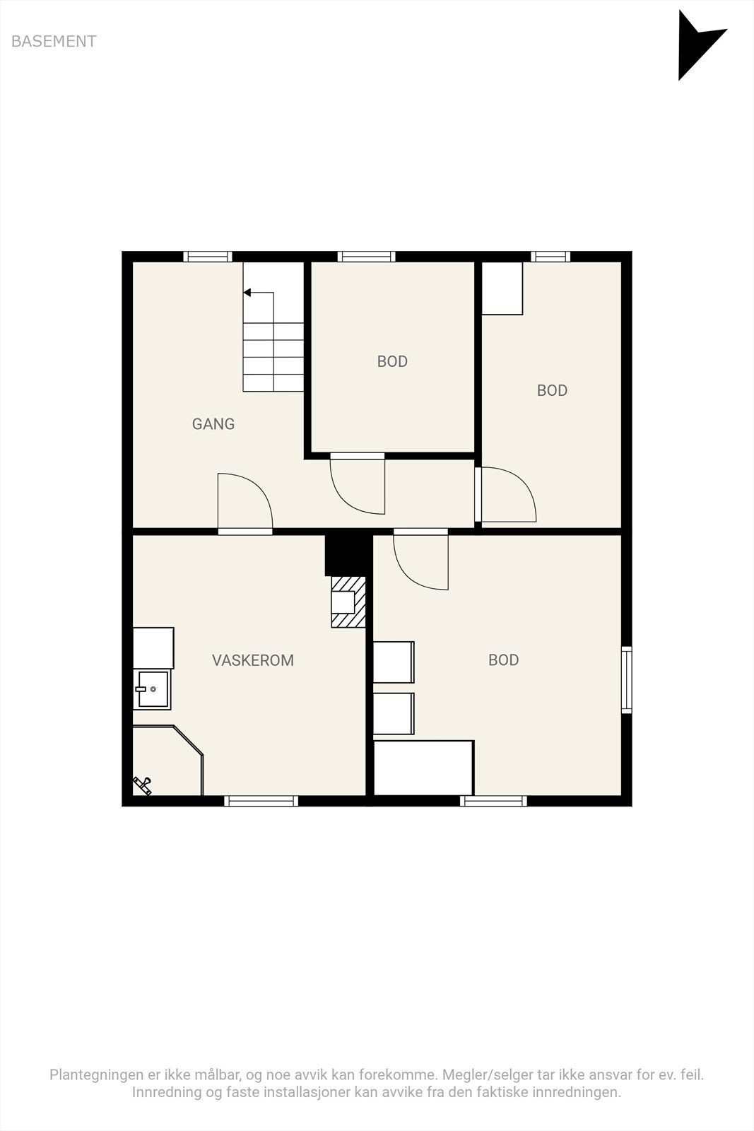 Plantegning kjelleretasje. Galleribilde