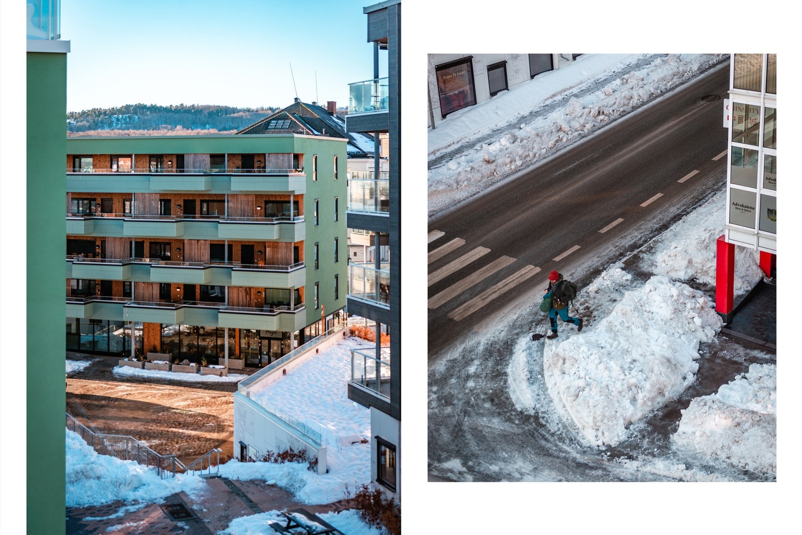 Fra leiligheten har man god oversikt over midtområdet i Grandkvartalet. Det er kort vei til mye spennende servicetilbud. Galleribilde