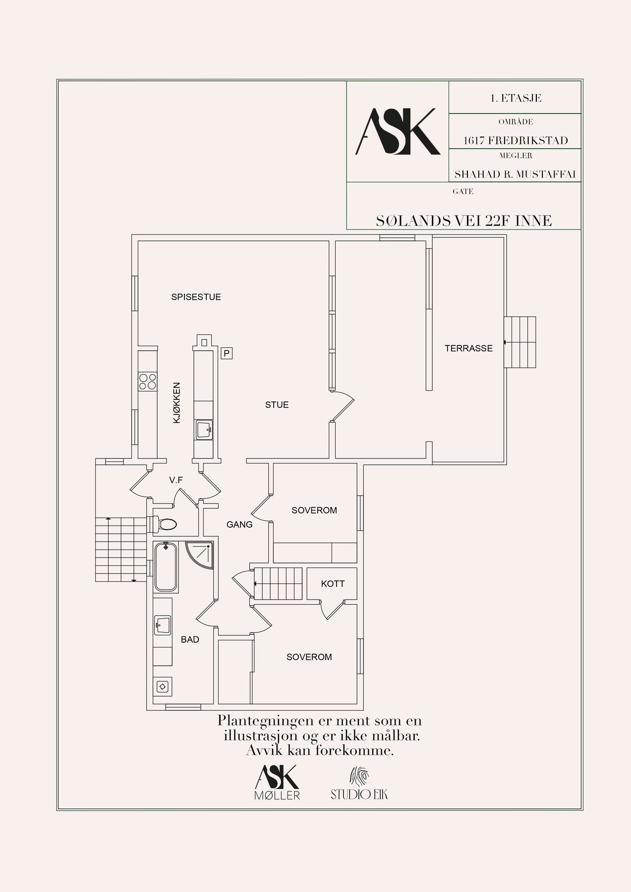 Plantegning 1. etasje Galleribilde