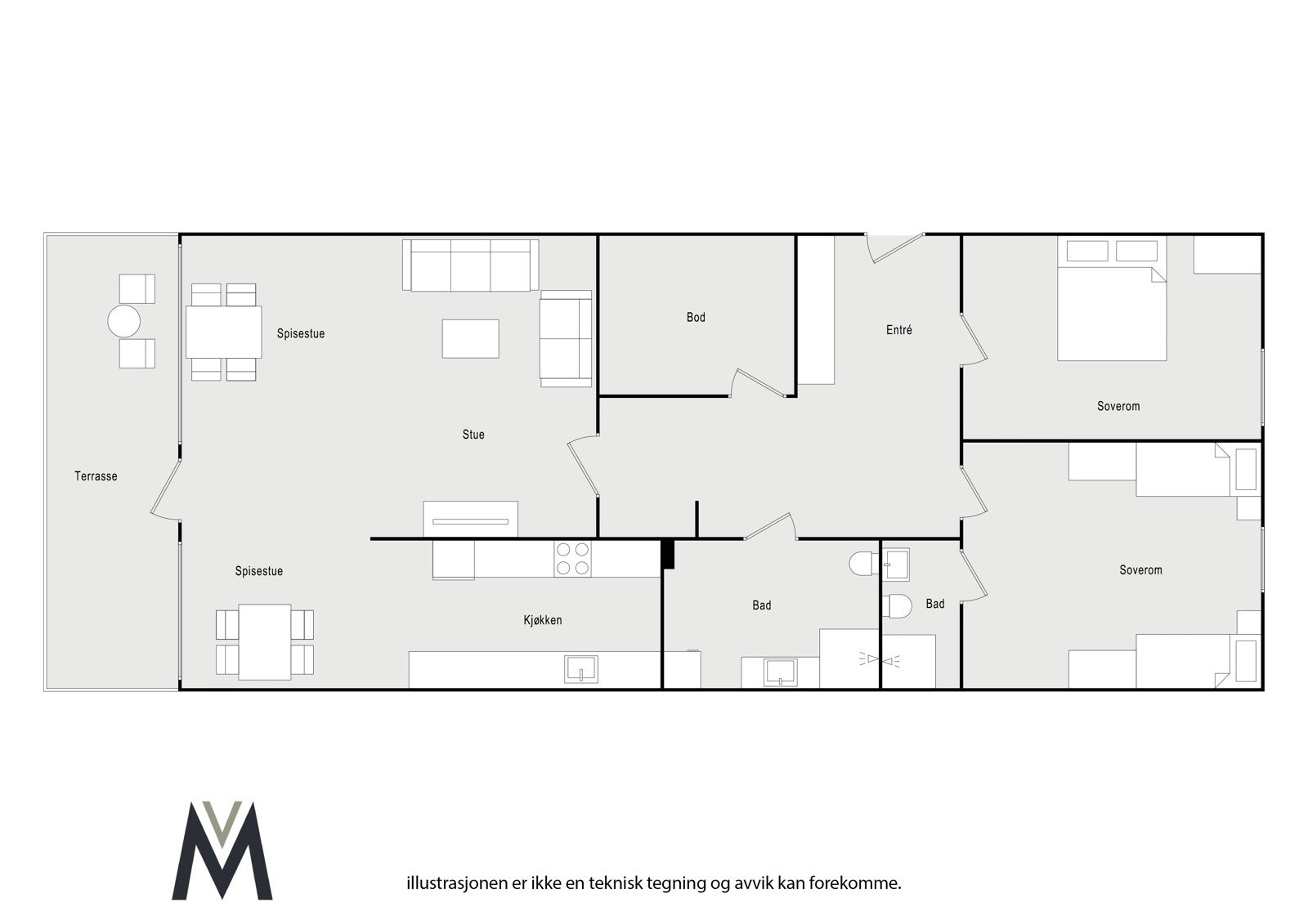 - Leiligheten har store og gode rom - Galleribilde