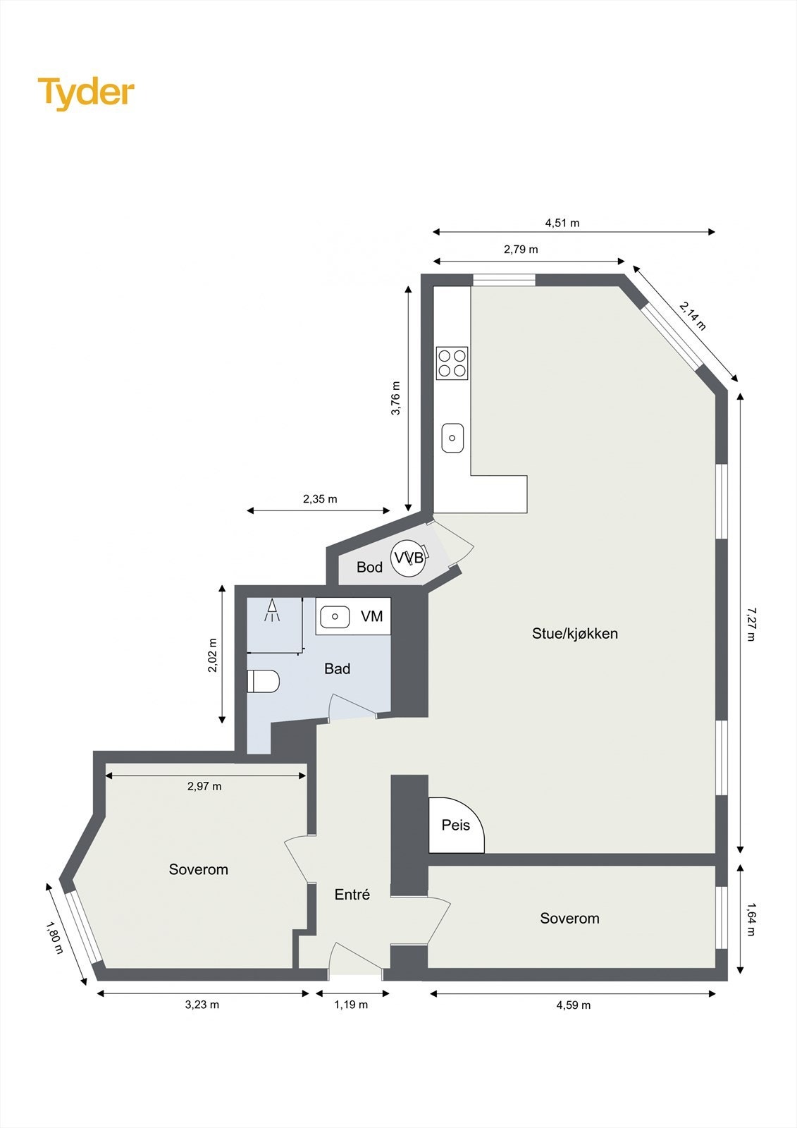 Oppmålt plantegning. Galleribilde