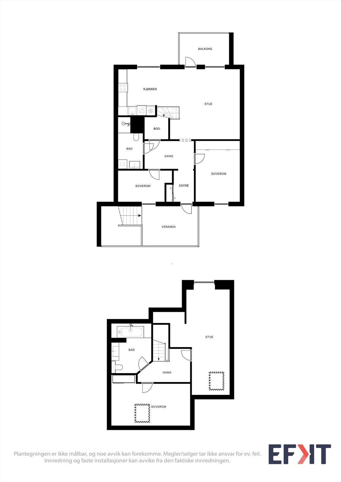 Plantegning begge etasjer Galleribilde