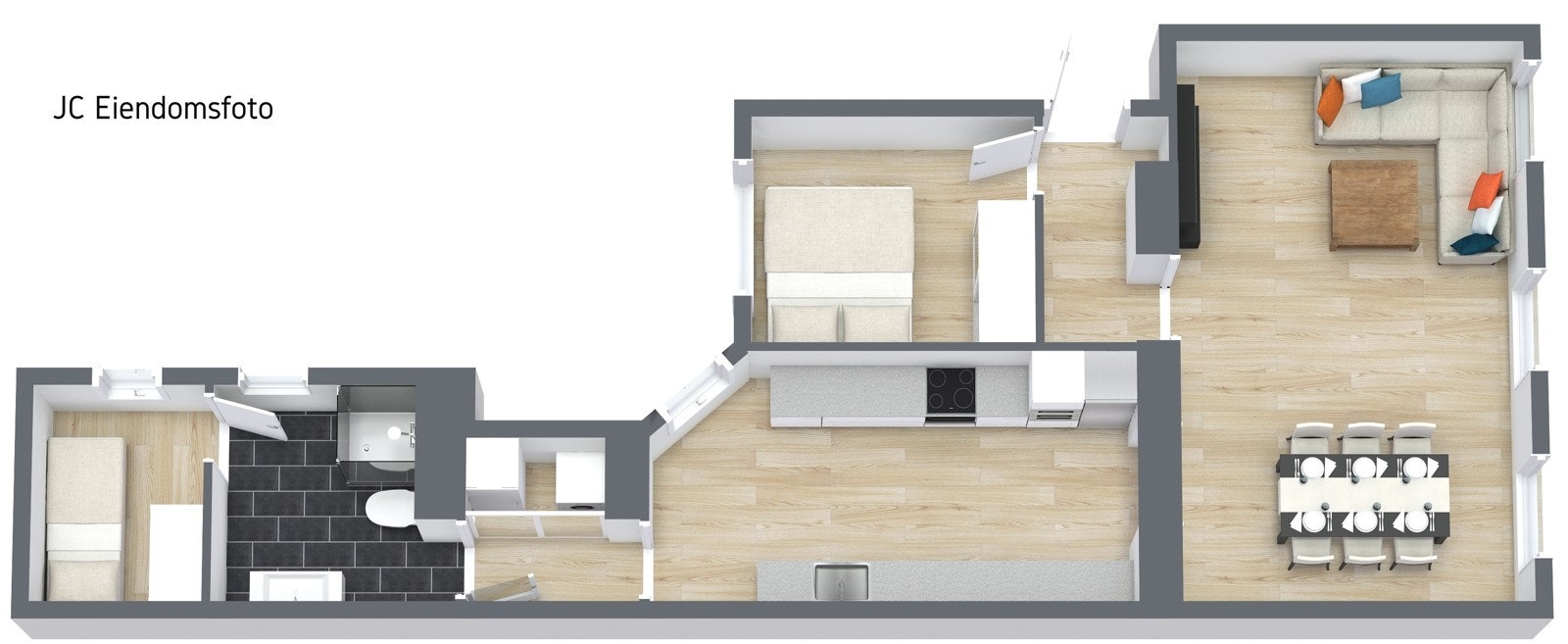3D Plantegning - 1.etasje. Galleribilde