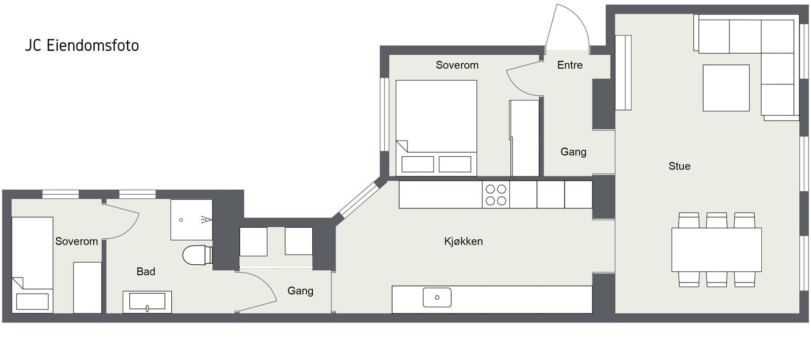 2D Plantegning - 1.etasje. Galleribilde