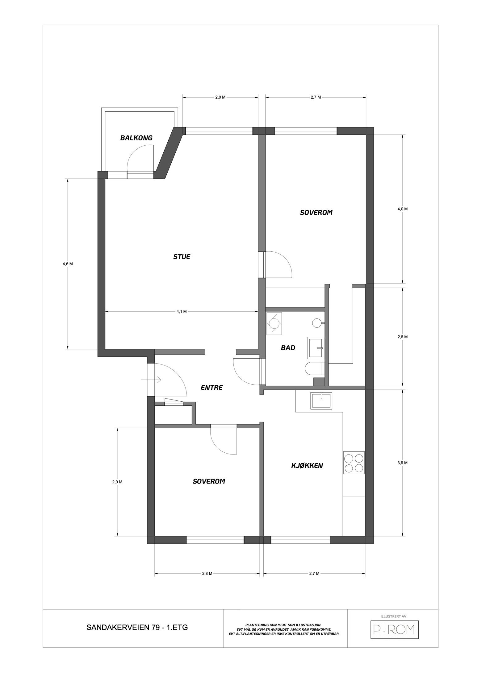 Plantegning - Sandakerveien 79 Galleribilde