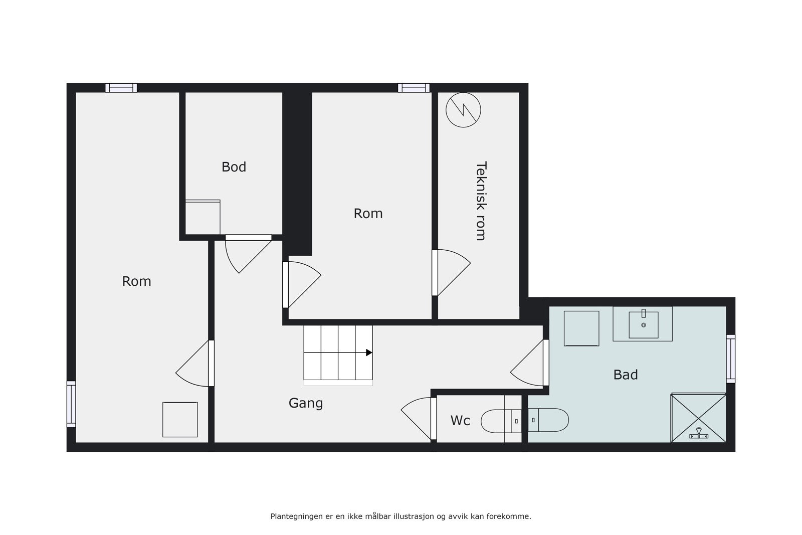Plantegning kjeller Galleribilde