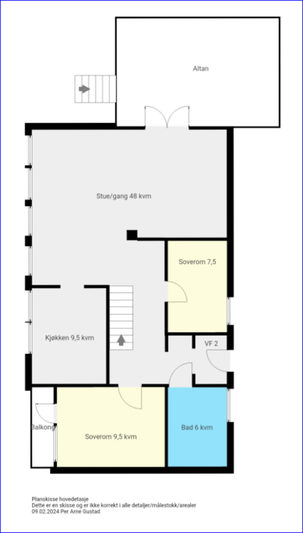 Planskisse Hovedetasje Galleribilde