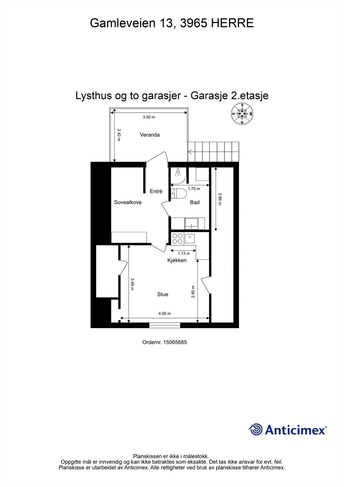 Plantegning - 2. etasje garasje Galleribilde