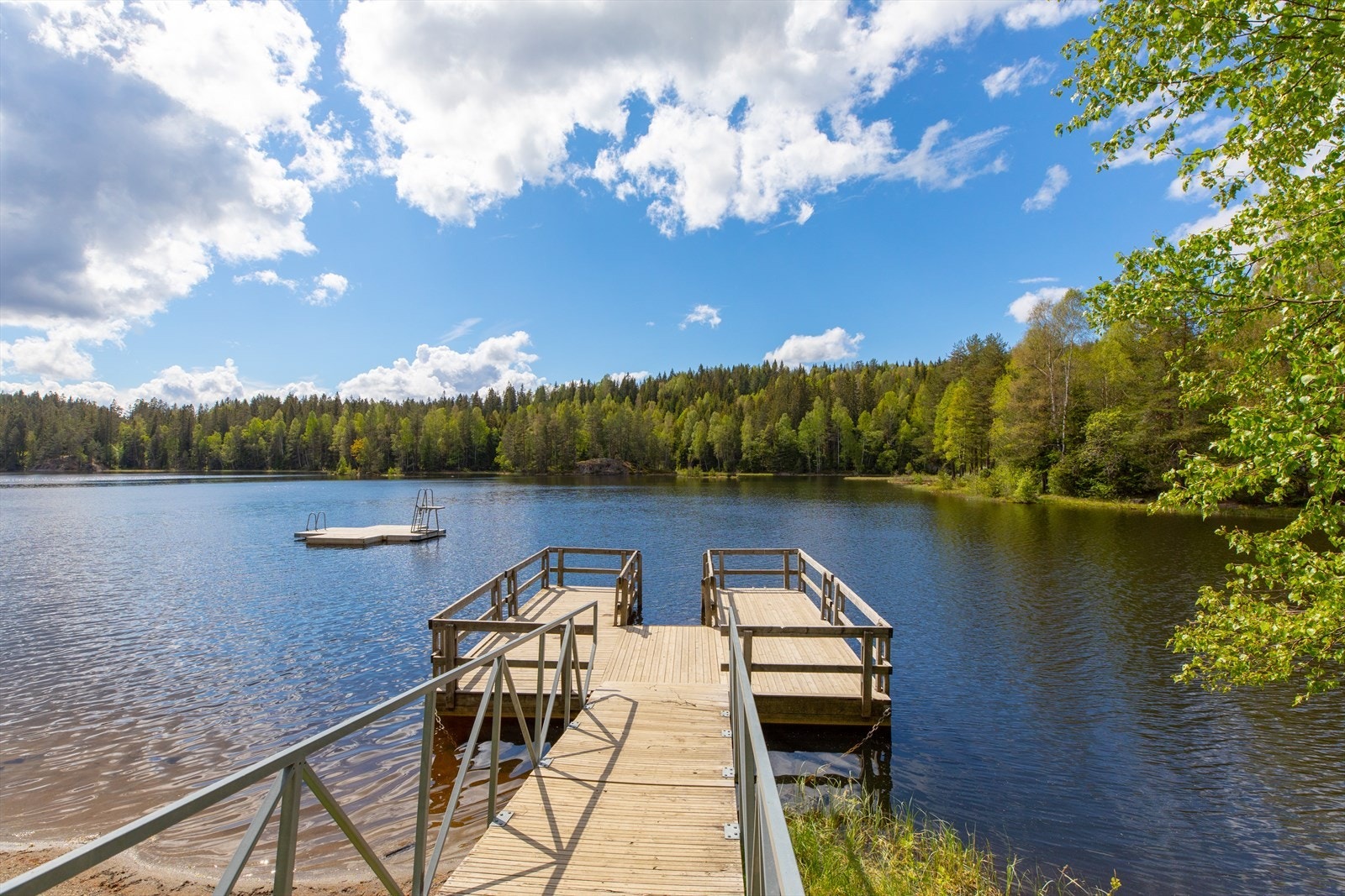 Åmotdammen ligger en liten spasertur fra leiligheten. Et idyllisk område hvor man kan bade på sommeren! Galleribilde