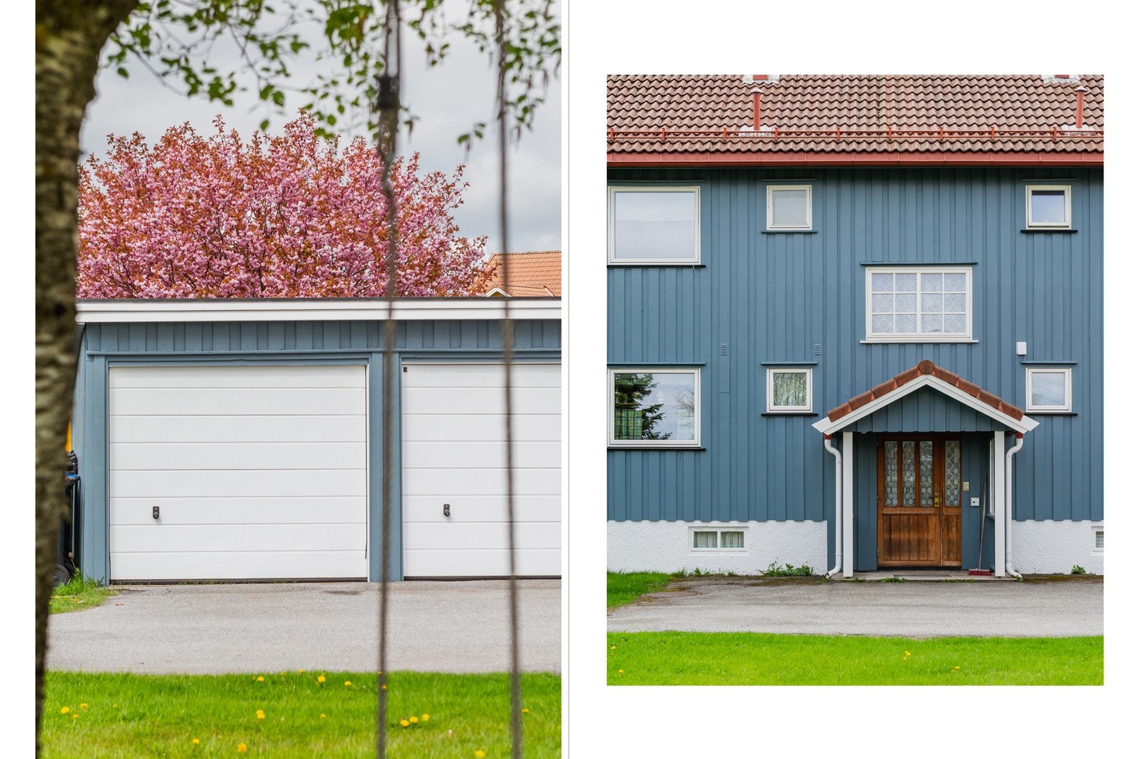 Garasje ligger like ved inngangen til boligen. Galleribilde
