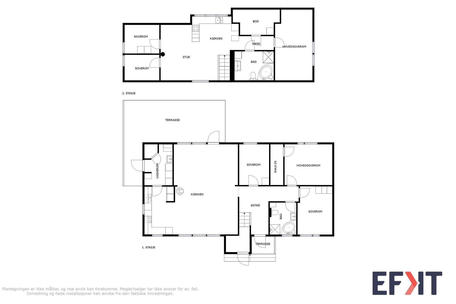 Plantegning 1. og 2. etg. Galleribilde