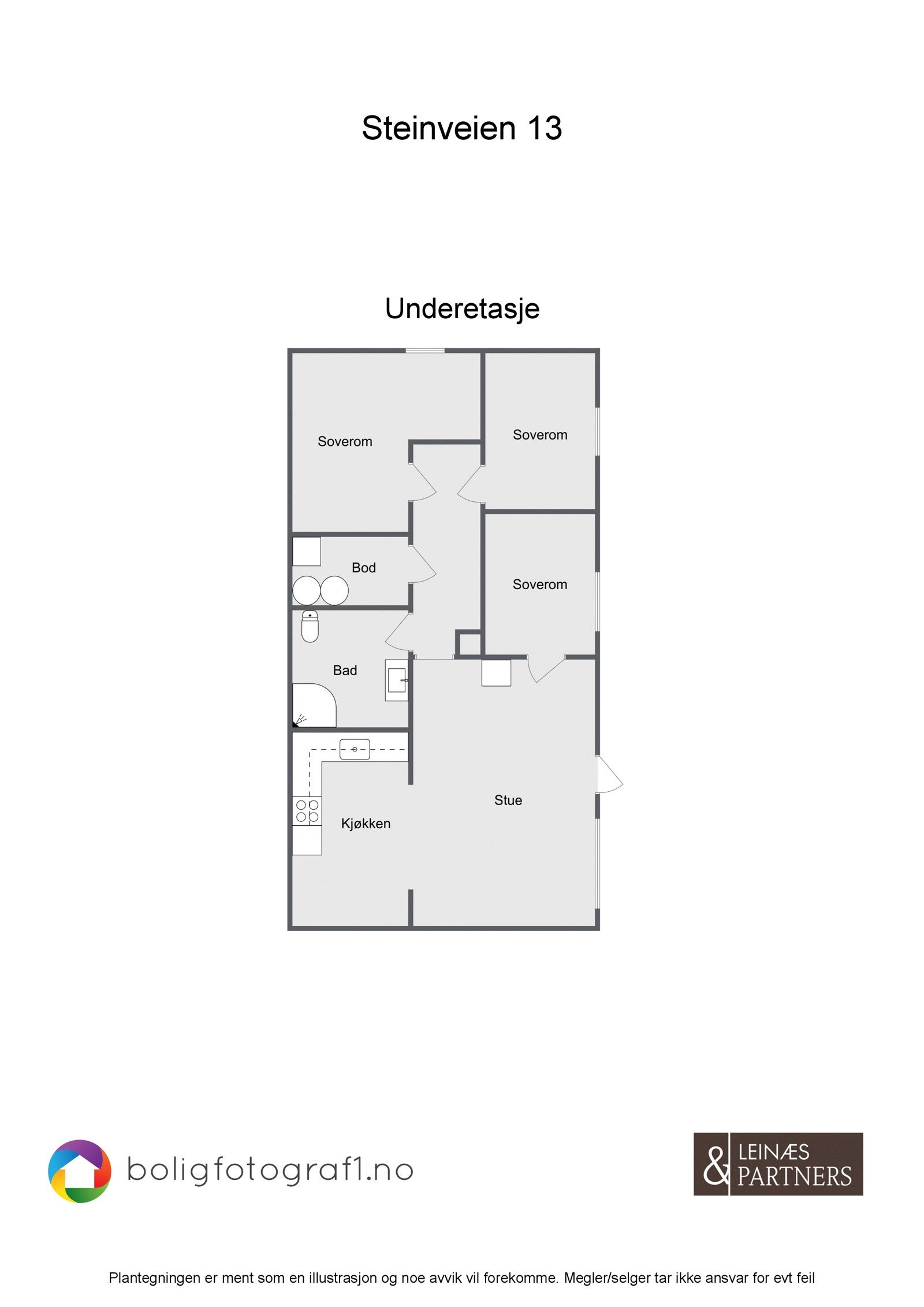 Plantegning leilighet i sokkeletasjen Galleribilde