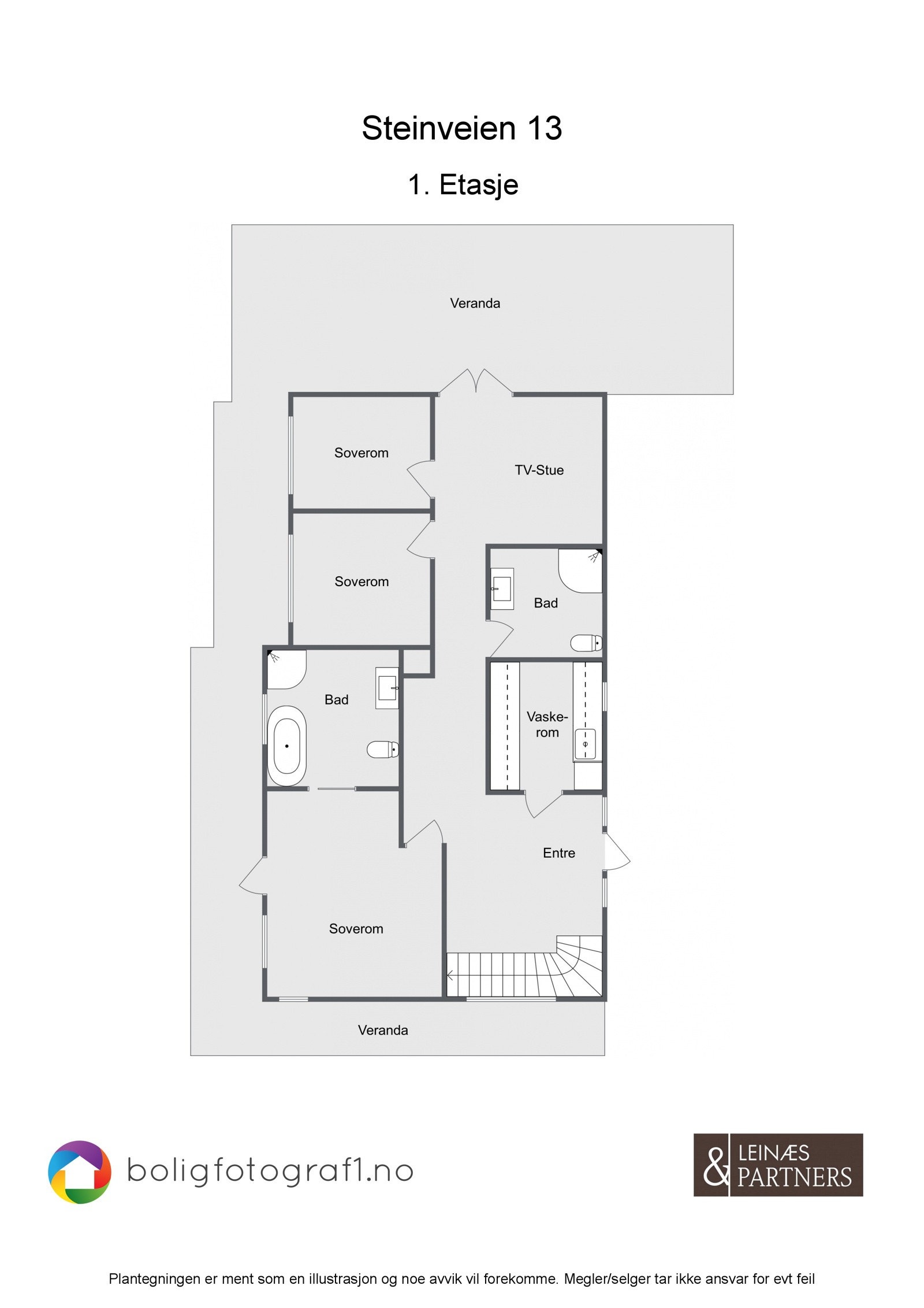 Plantegning 1. etasje Galleribilde