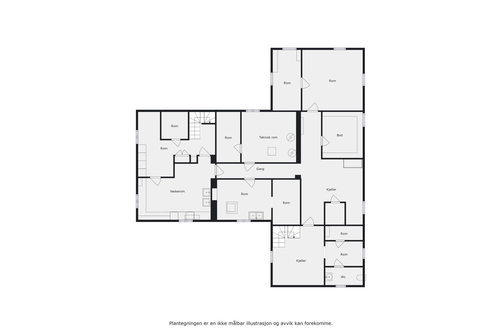 Plantegning kjeller Galleribilde