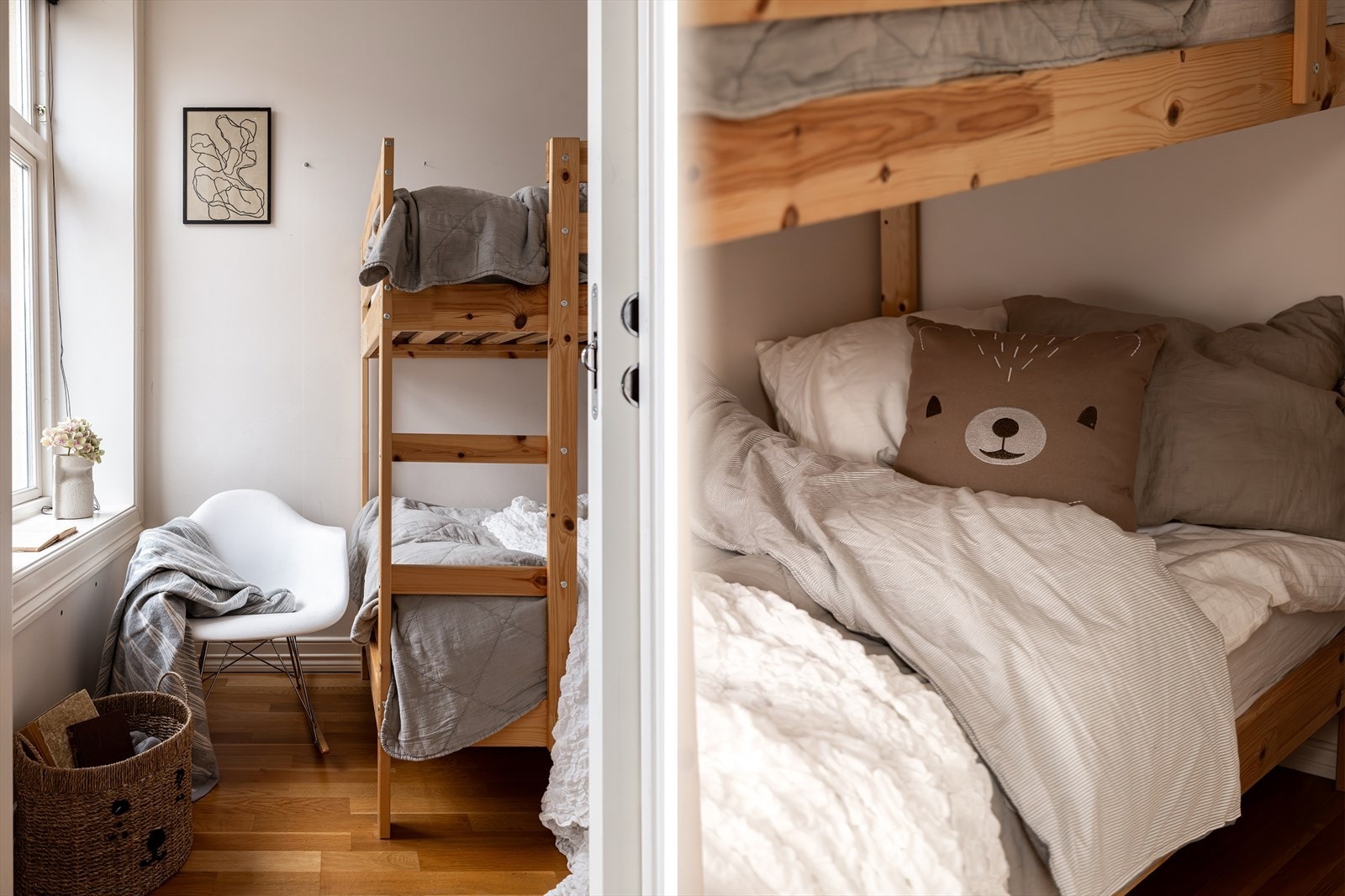 Leilighetens andre soverom hvor det også er plass til seng med tilhørende møblement Galleribilde