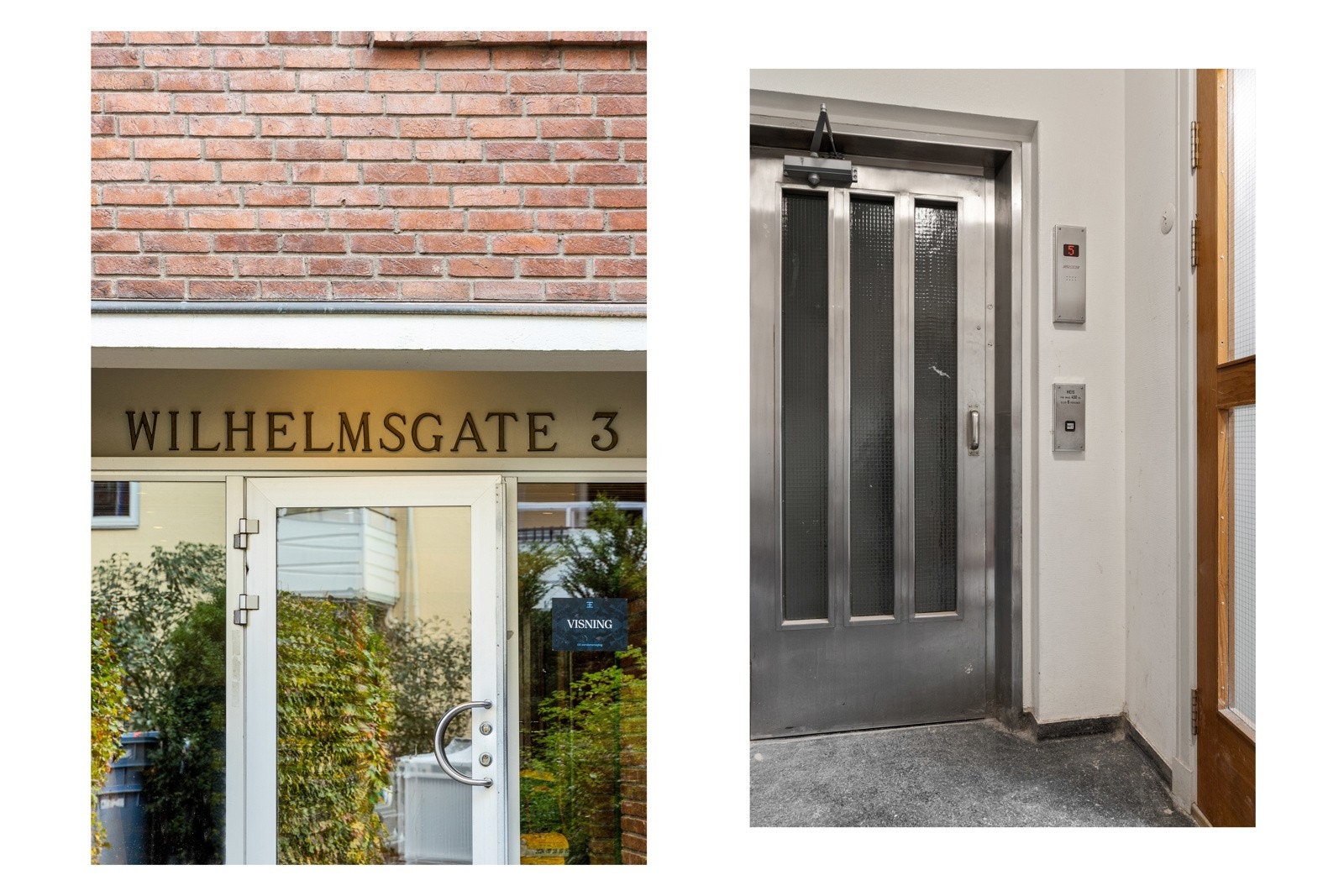 Heisadkomst til etasjeplan. Galleribilde