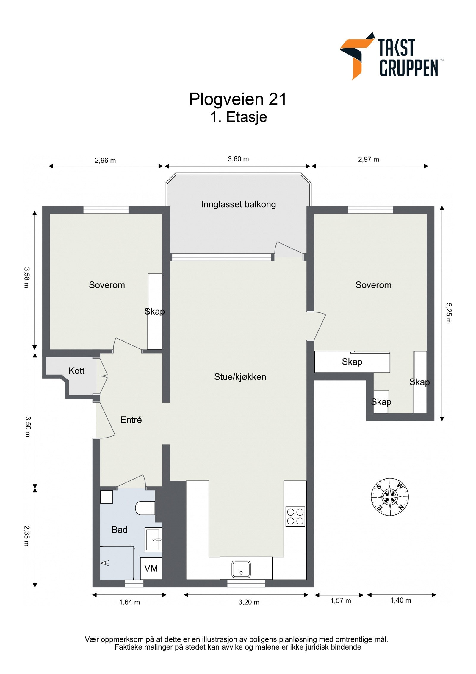 Plantegning - Plogveien 21 - 1. Etasje Galleribilde