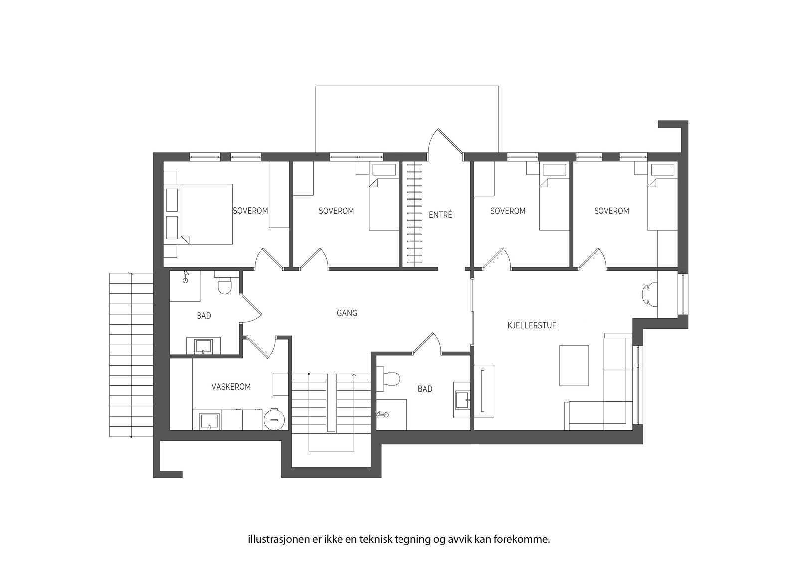 Plantegning underetasje Galleribilde