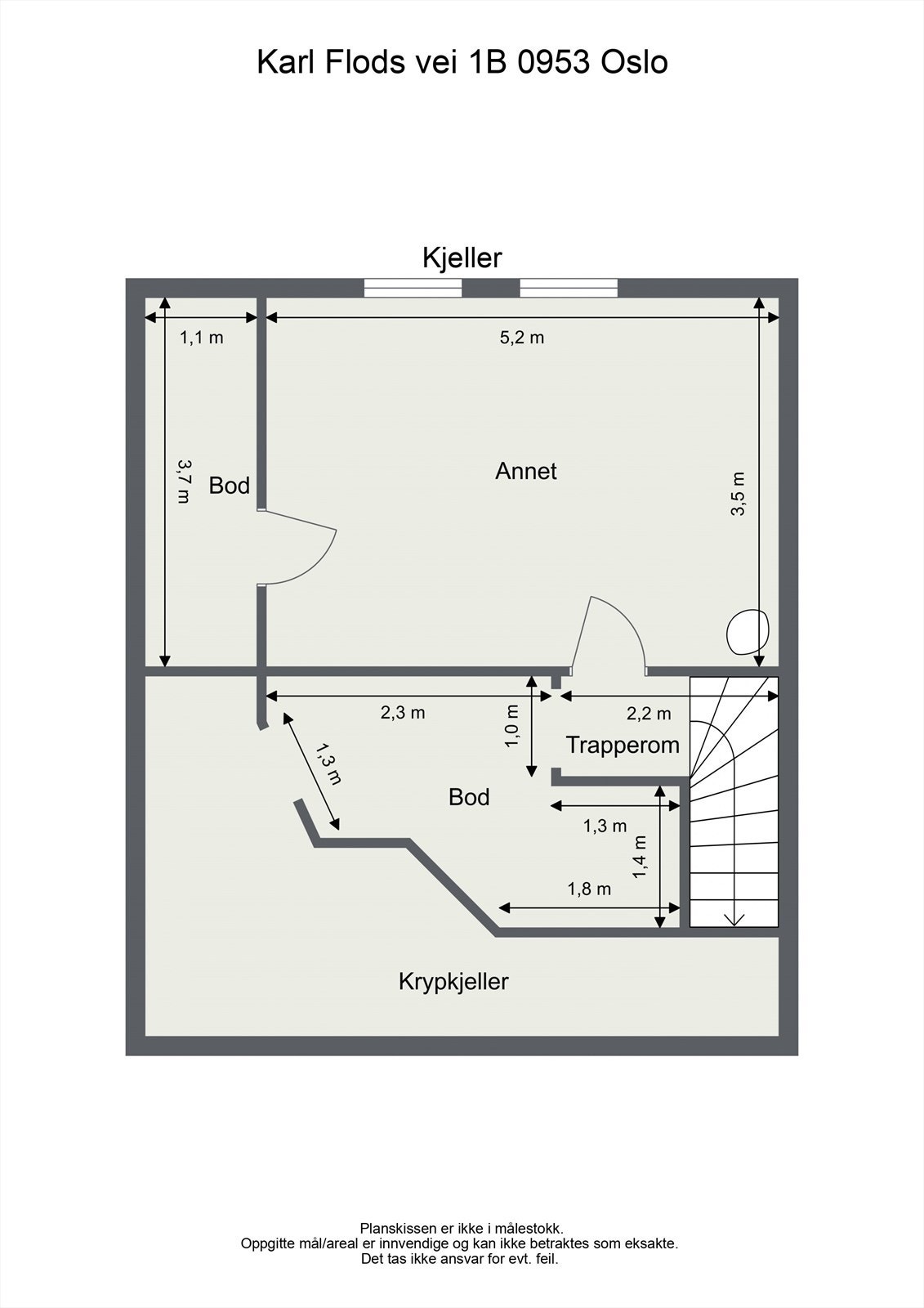 Plantegning kjeller. Galleribilde