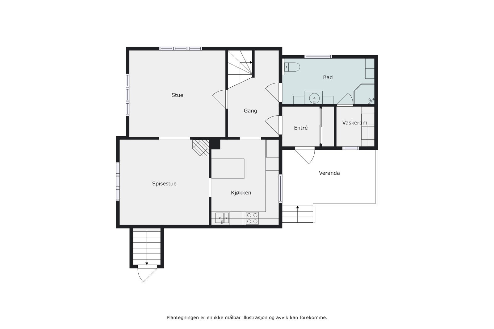 Plantegning 1. etasje Galleribilde