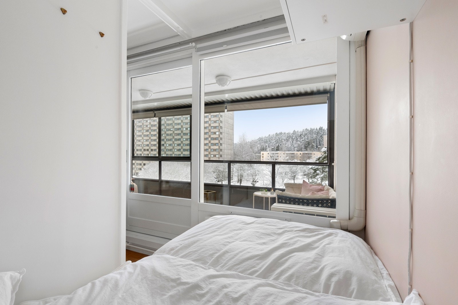 Det er montert varmepumpe i sovealkoven. Galleribilde