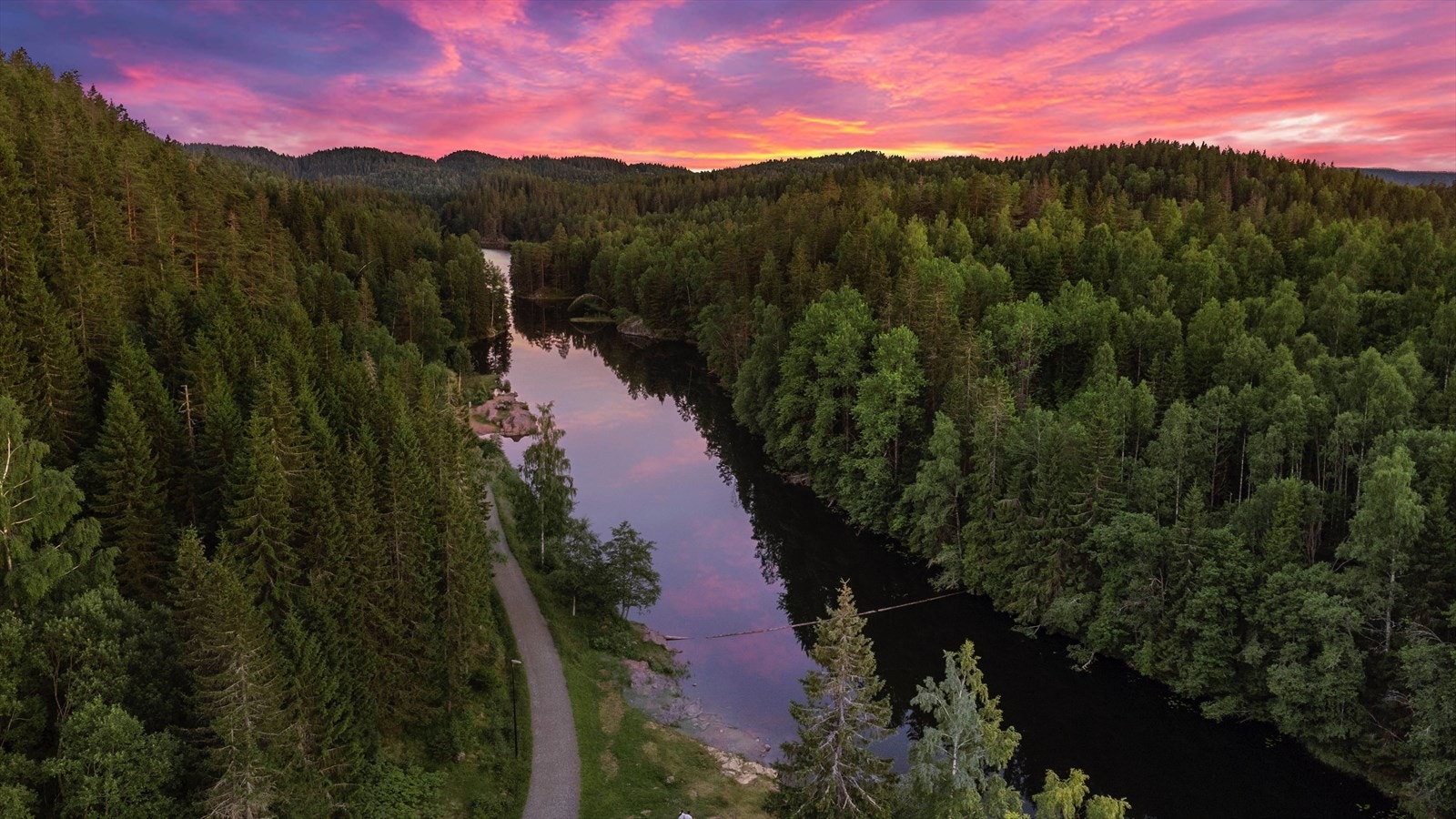 Vakre Åmotdammen er en idyllisk badeplass en kort spasertur unna leiligheten. Galleribilde