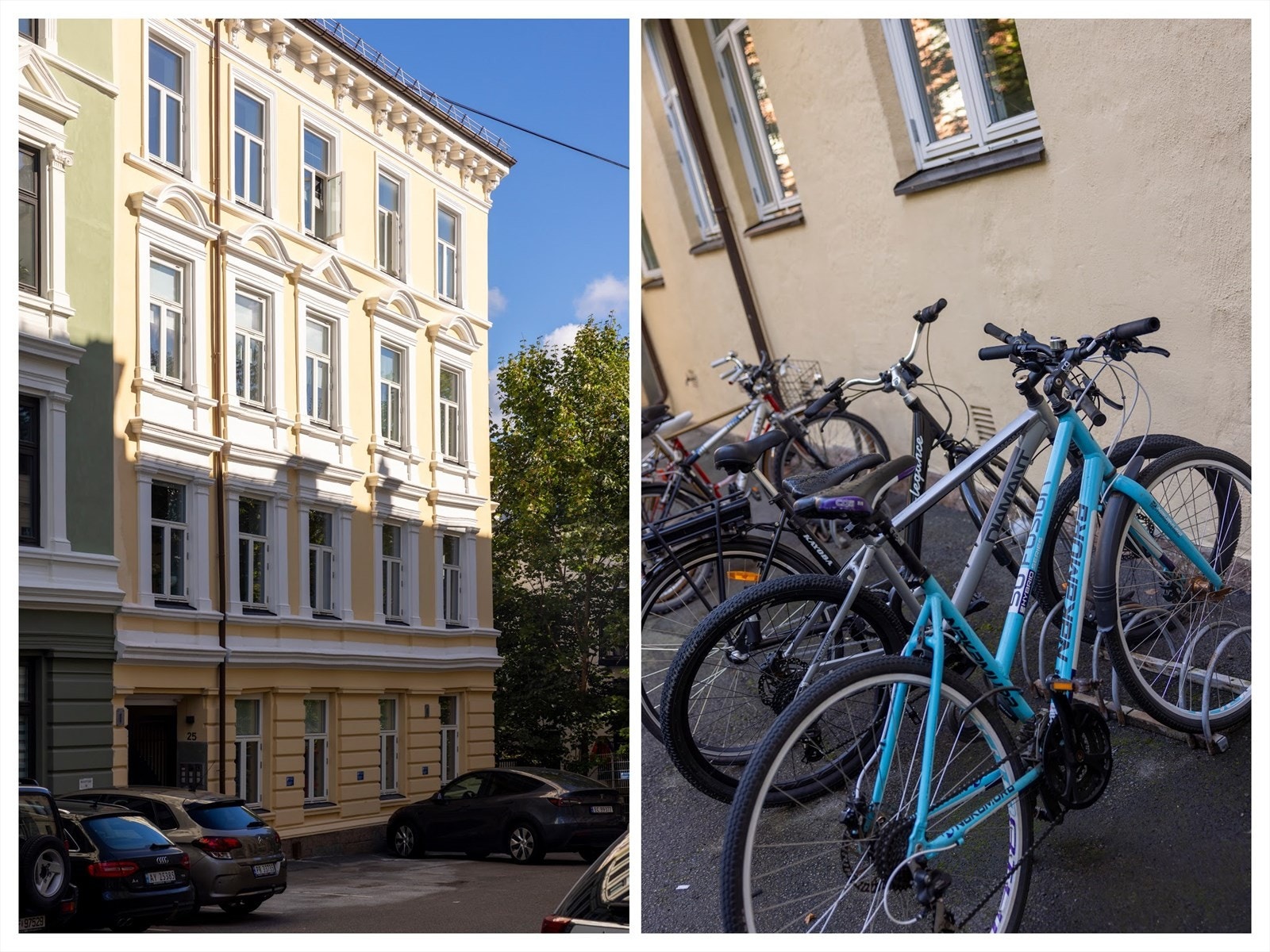 Leiligheten ligger tilbaketrukket til bort fra vei. Felles sykkelparkering. Galleribilde