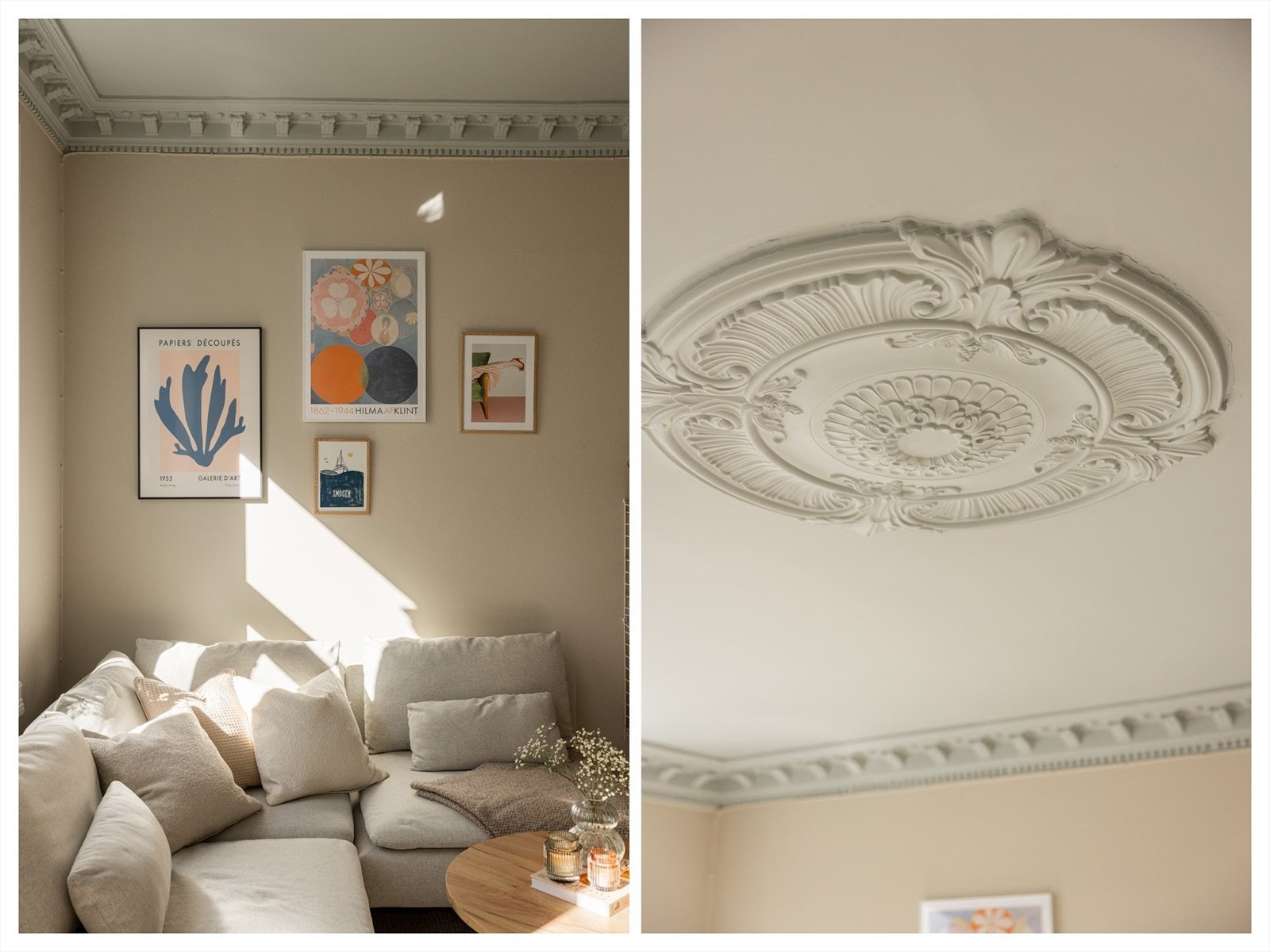 Klassisk sjarm og særpreg med staselig rosett, stukkatur og generøs takhøyde målt til 285 cm. Galleribilde