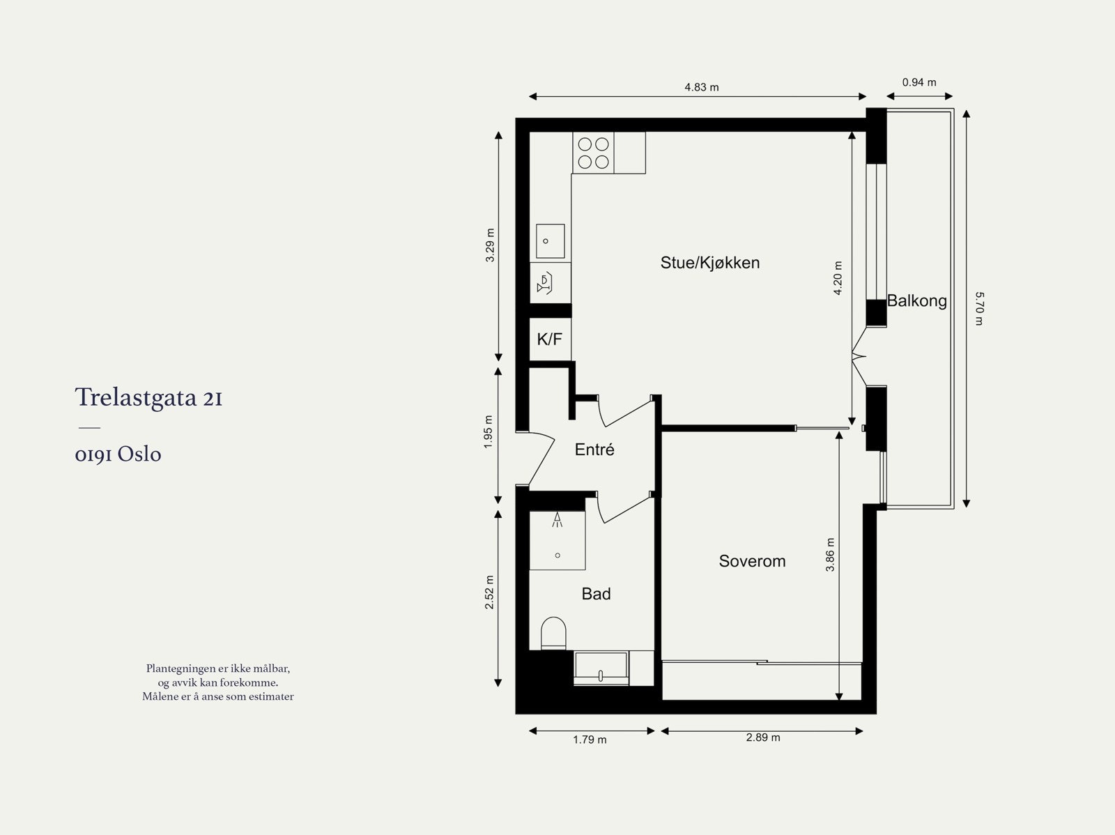 Leiligheten har en praktisk planløsning i 3. etasje (heis). Galleribilde