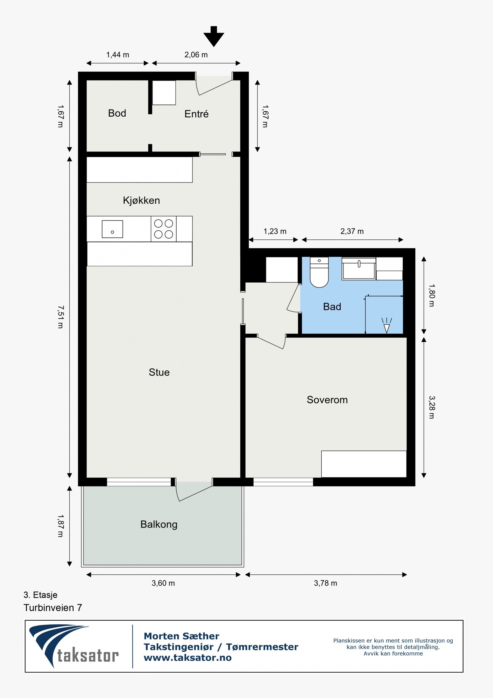 Plantegning 3. etasje Galleribilde