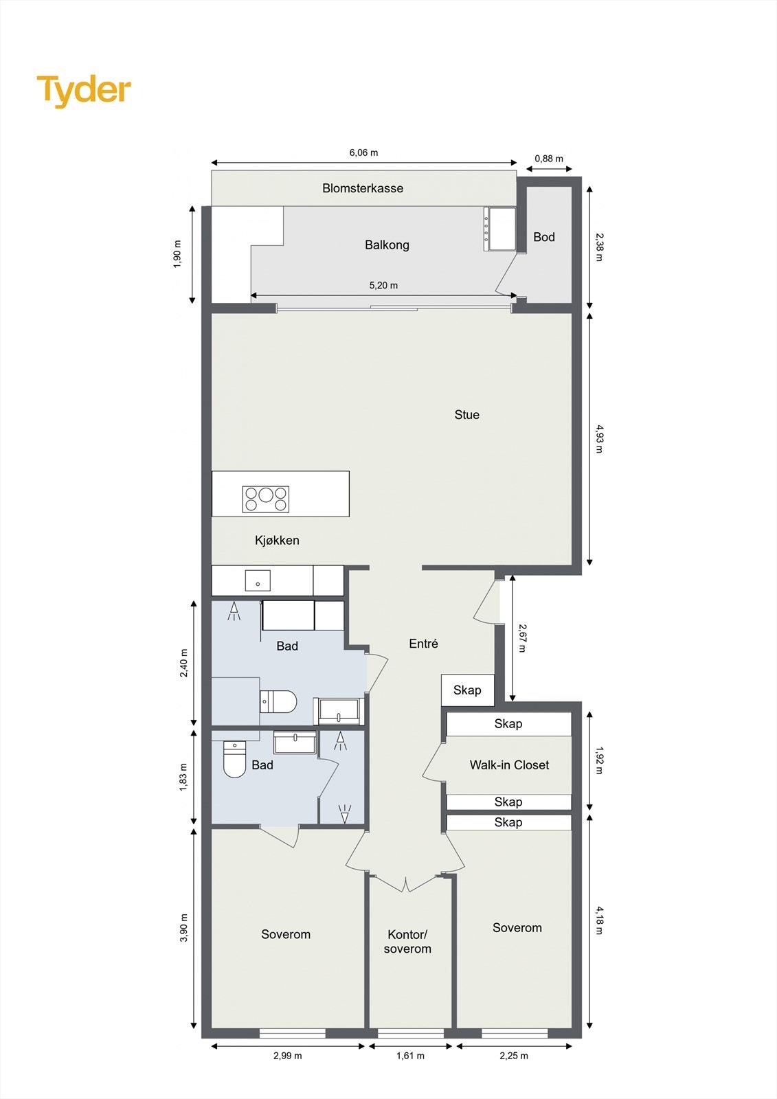 Gjennomgående 4-roms toppleilighet med garasjeplass Galleribilde